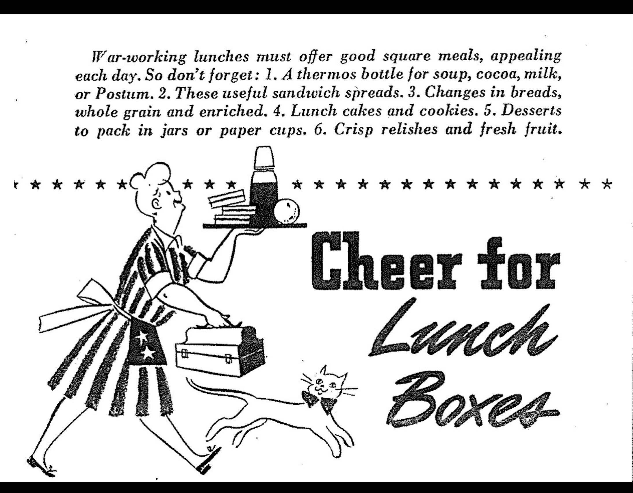 Illustration from 1940s American General Foods cookbook.