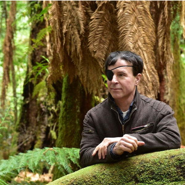 A man in a forest.