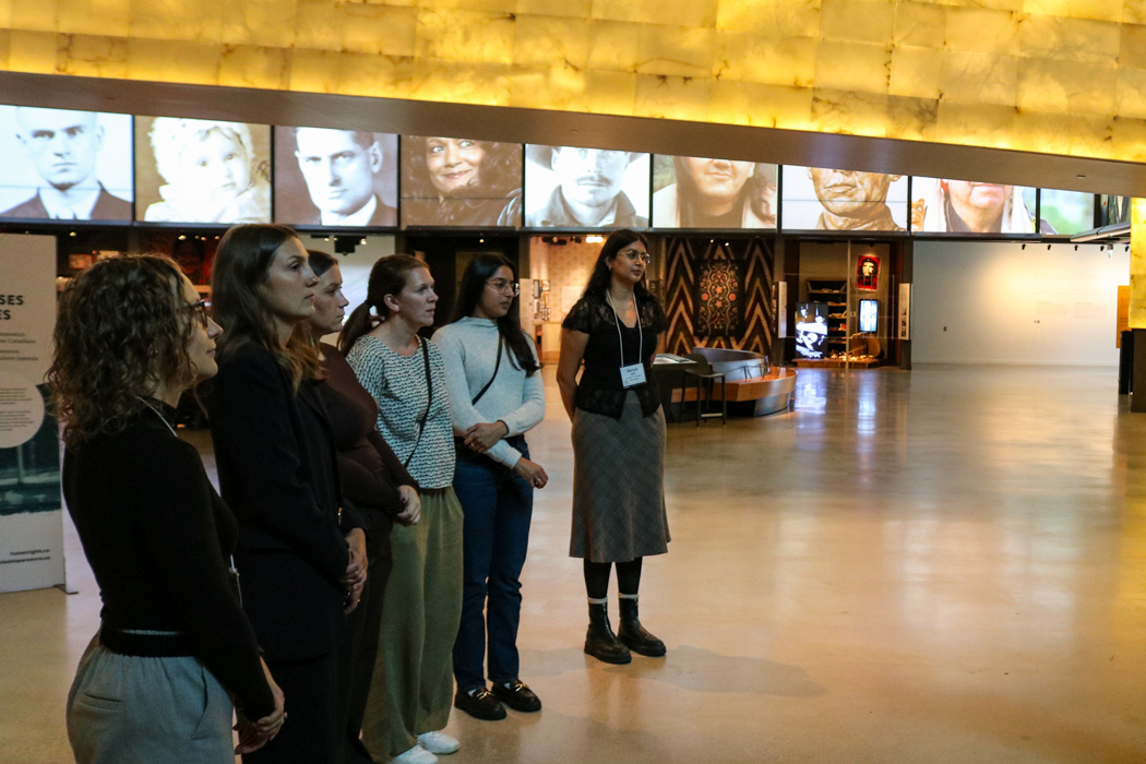 Group of people at a museum