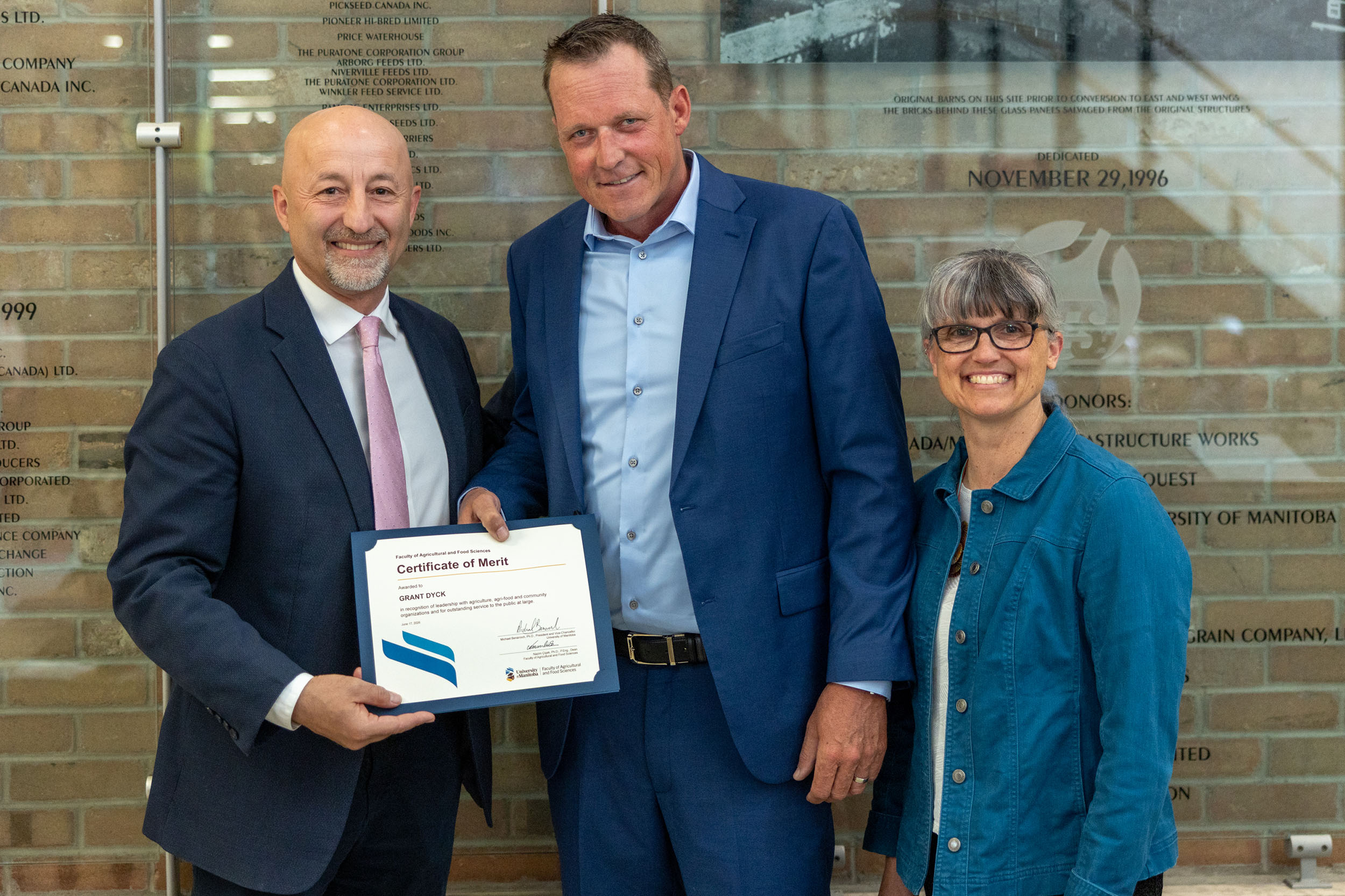 Grant Dyck receives the 2026 Certificate of Merit