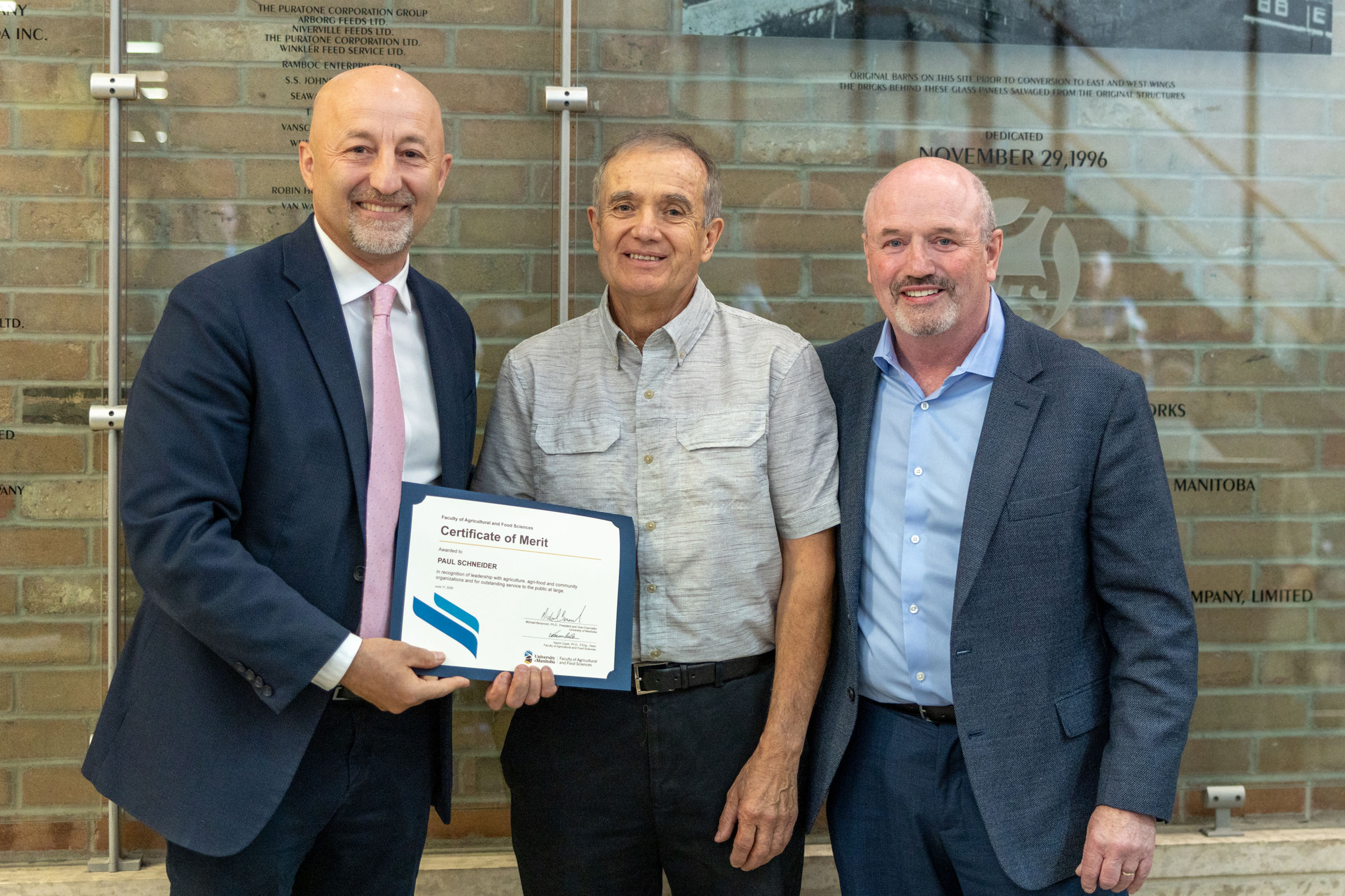 Dr Paul Schneider receives the 2026 certificate of merit