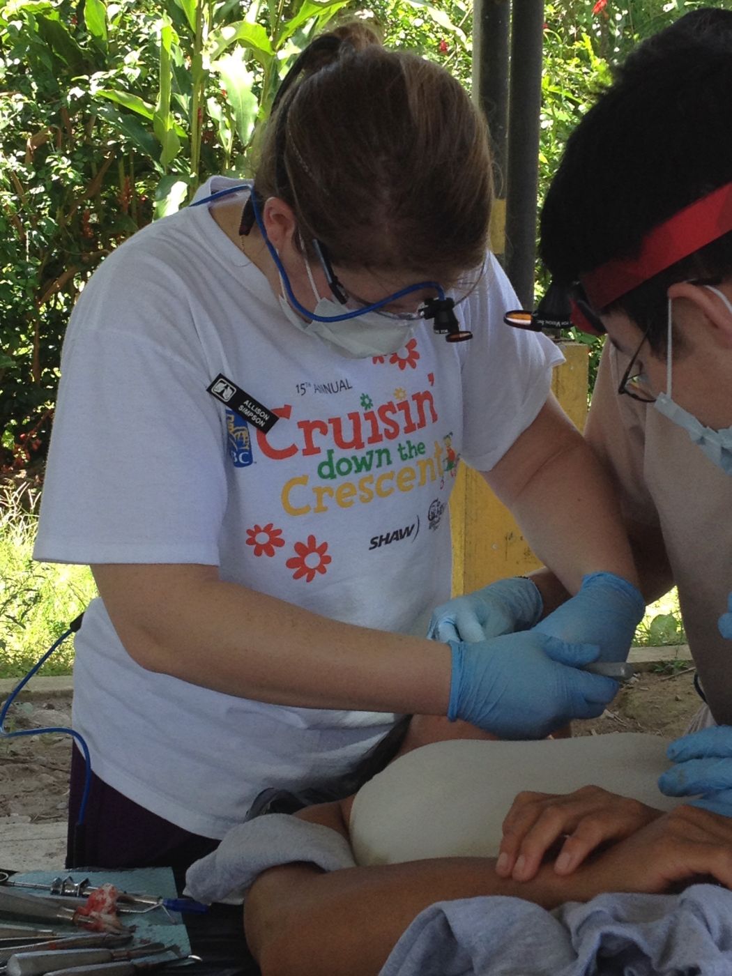 Dr. Allison Simpson treats a patient.
