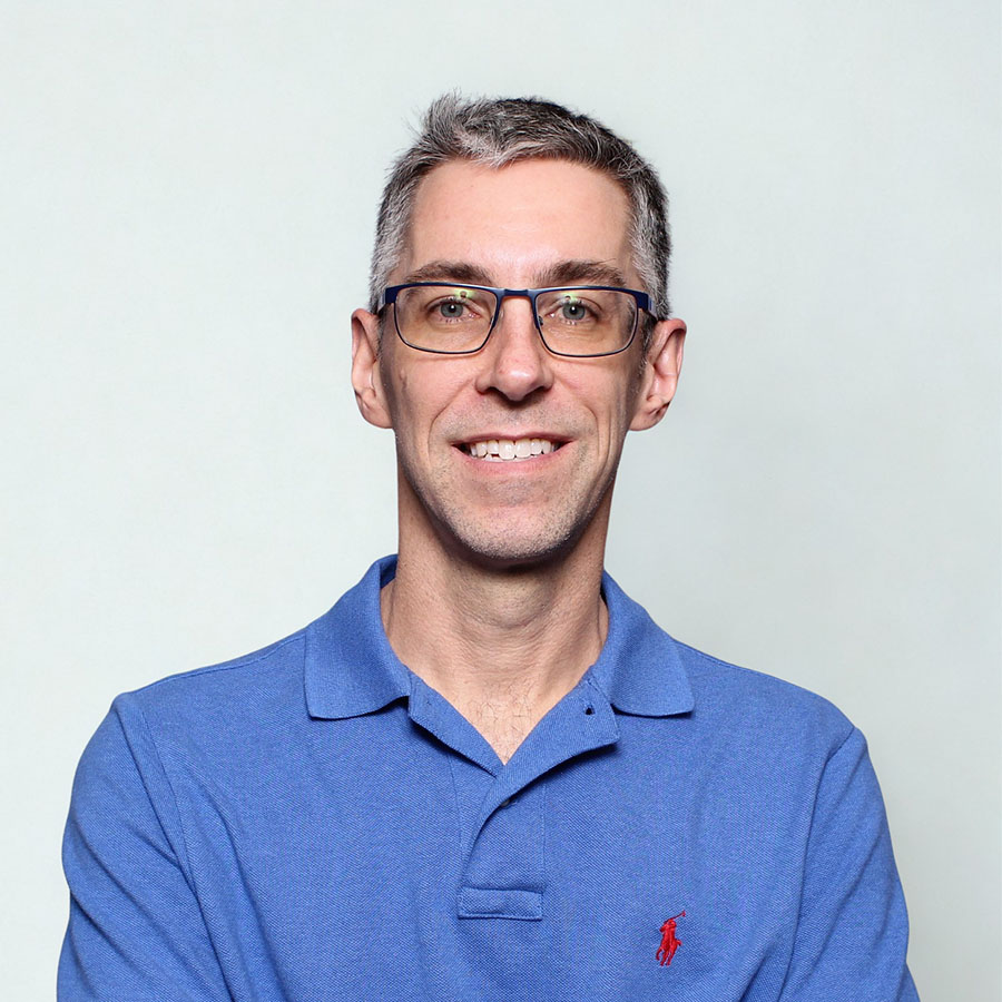 Person in blue shirt