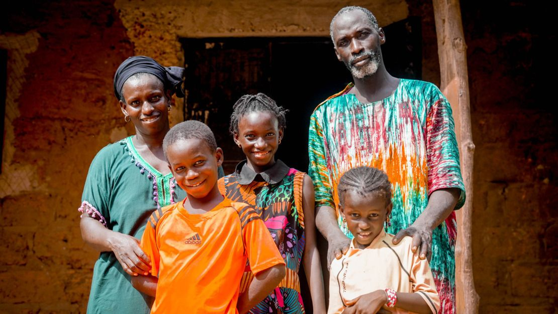 A Senegalese family smiling