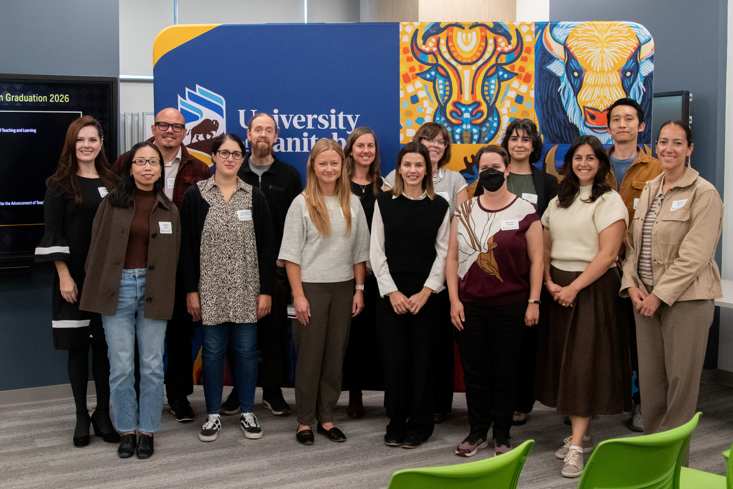 The graduating participants from the 2026 Teaching and Learning Certificate program pose for a group photo.