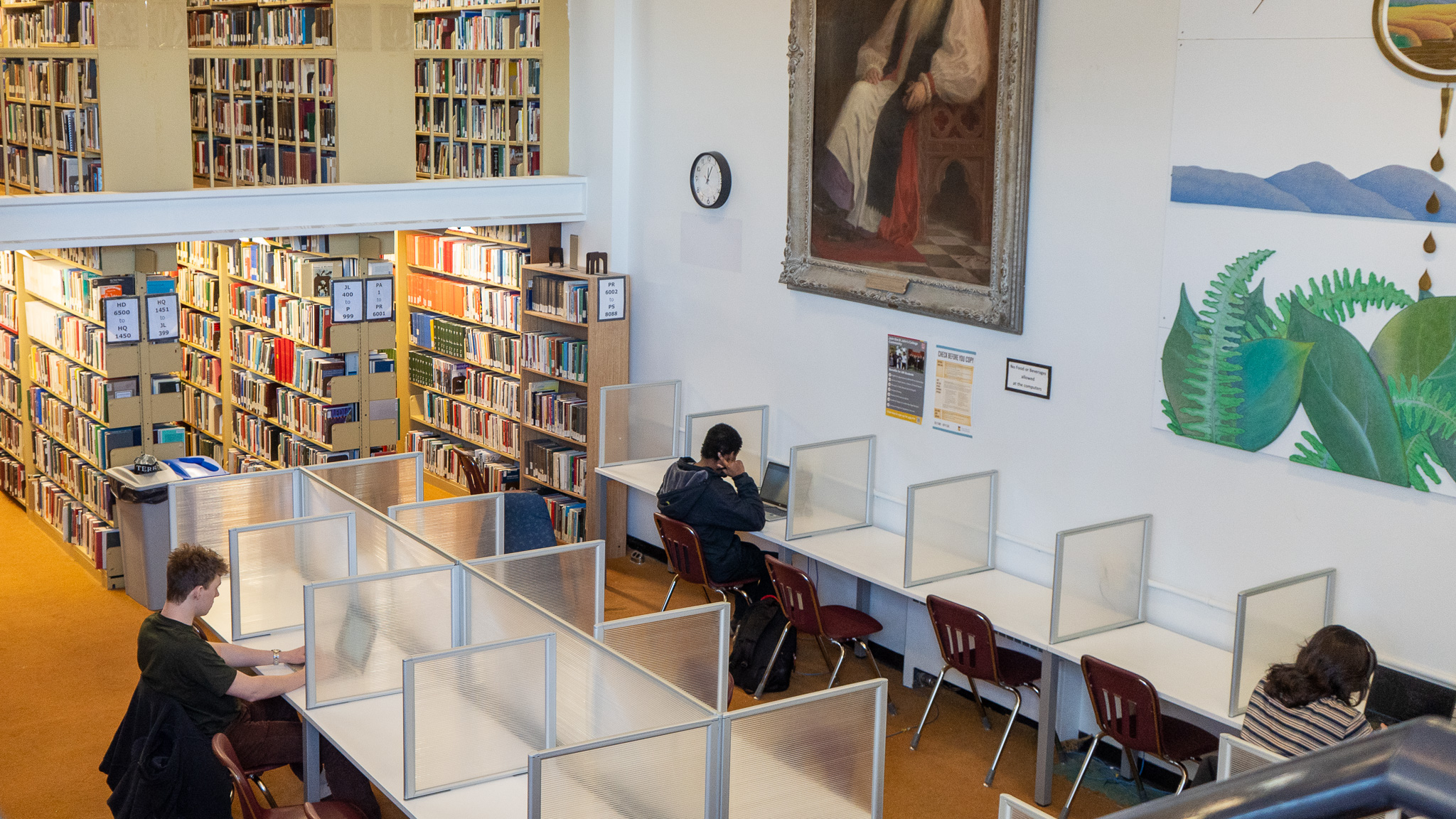 Students studying in the library