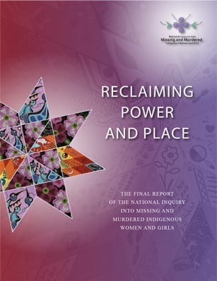 Cover for the National inquiry into missing and murdered Indigenous women and girls