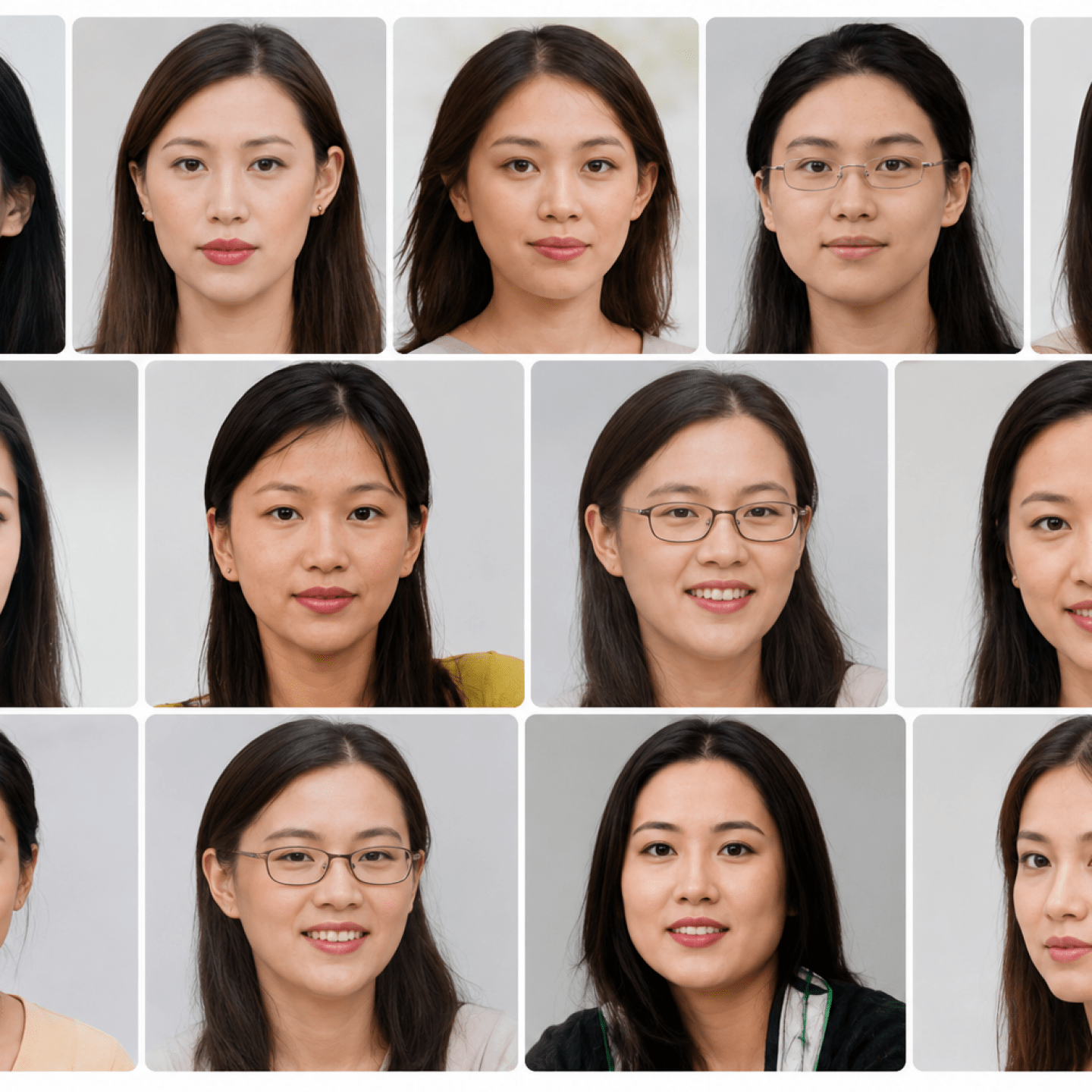A snapshot of different faces