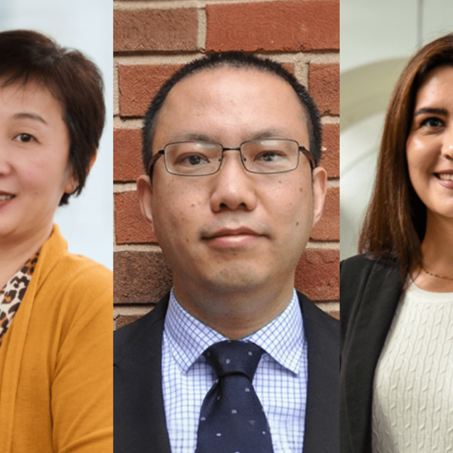 Portraits of Ratchel Zeng, Jianning Huang, and Kimia Ansari