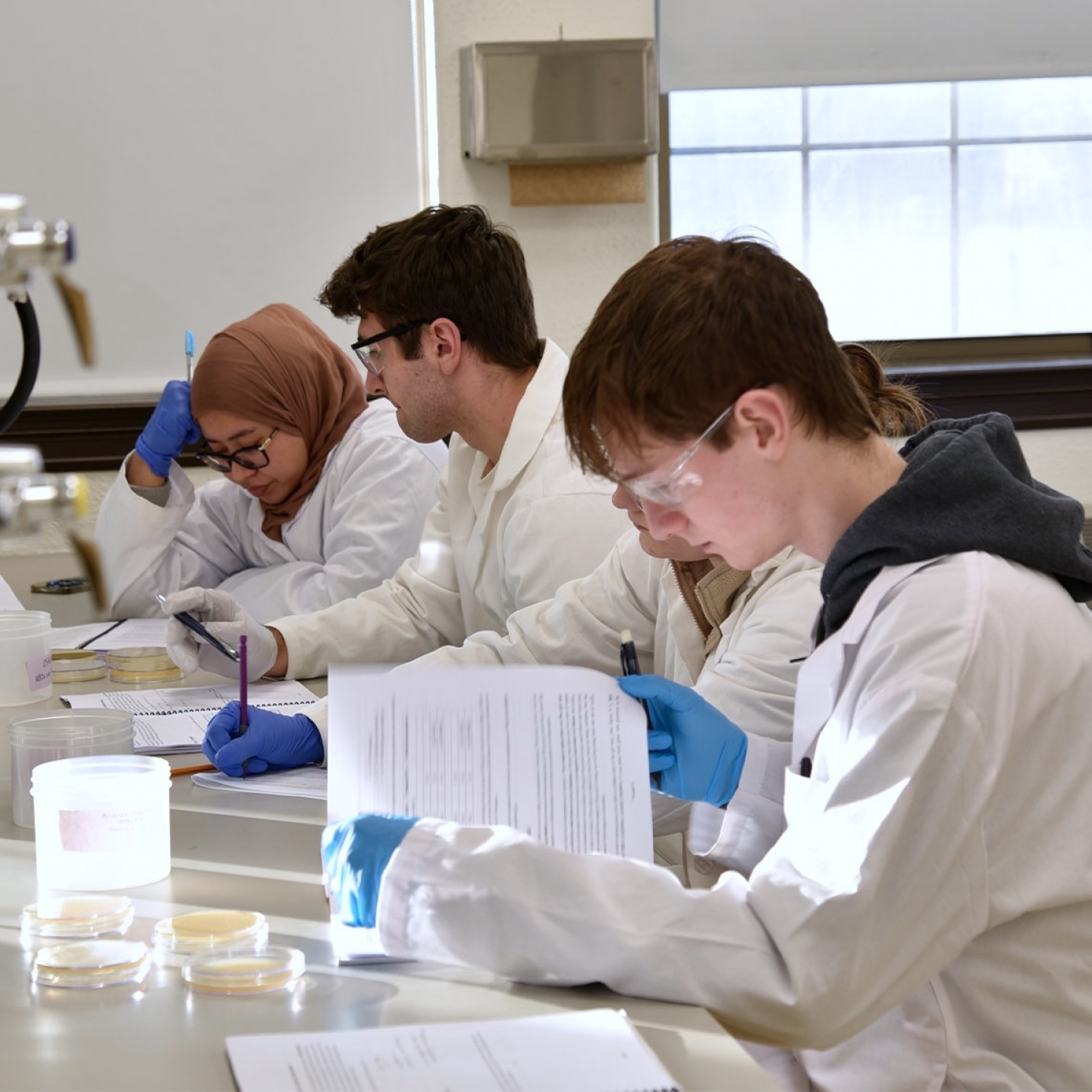 Students in the microbiology class.