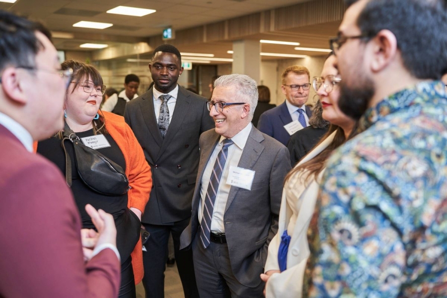 Students network with UM president Michael Benarroch