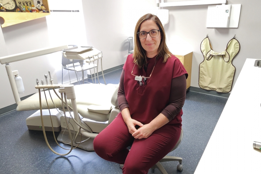 Dr. Daron Baxter in her dental operatory. 