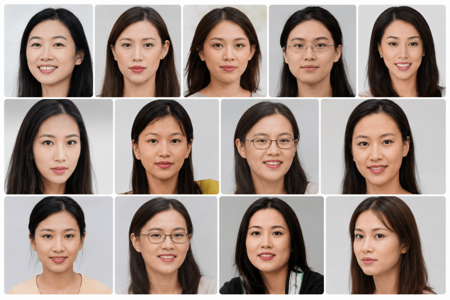A snapshot of different faces