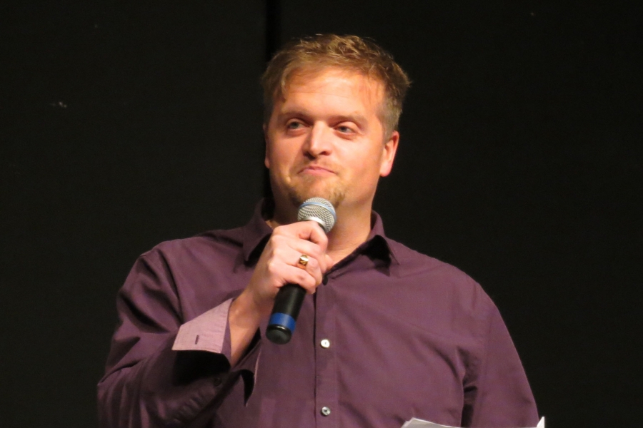 Man holding a microphone