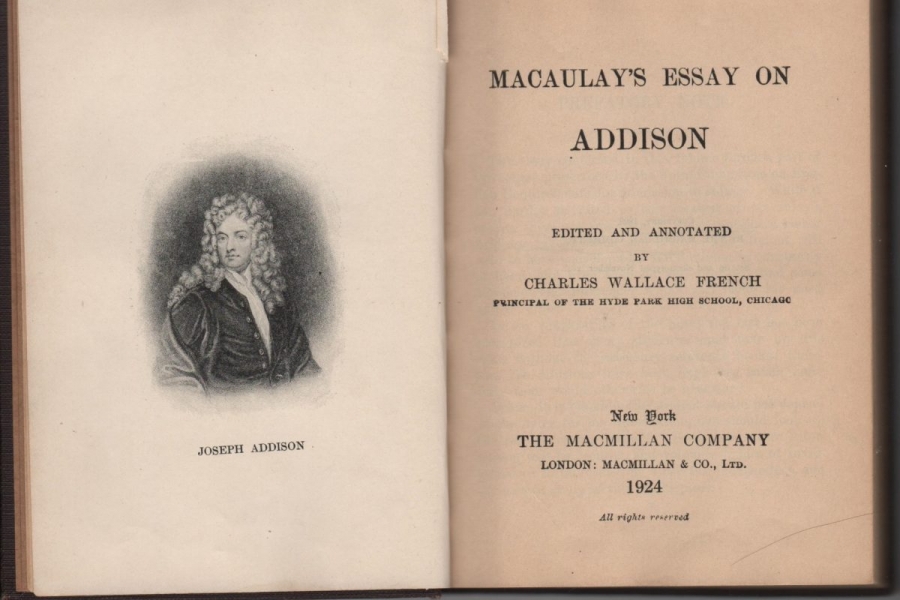 Front page of Macaulay's Essay on Addison