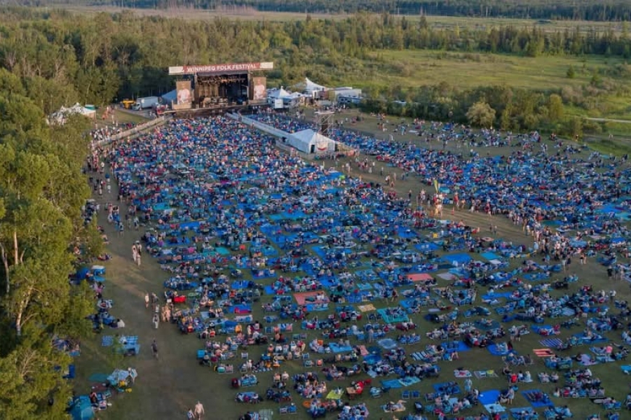 the Winnipeg Fringe Festival site with a large crowd