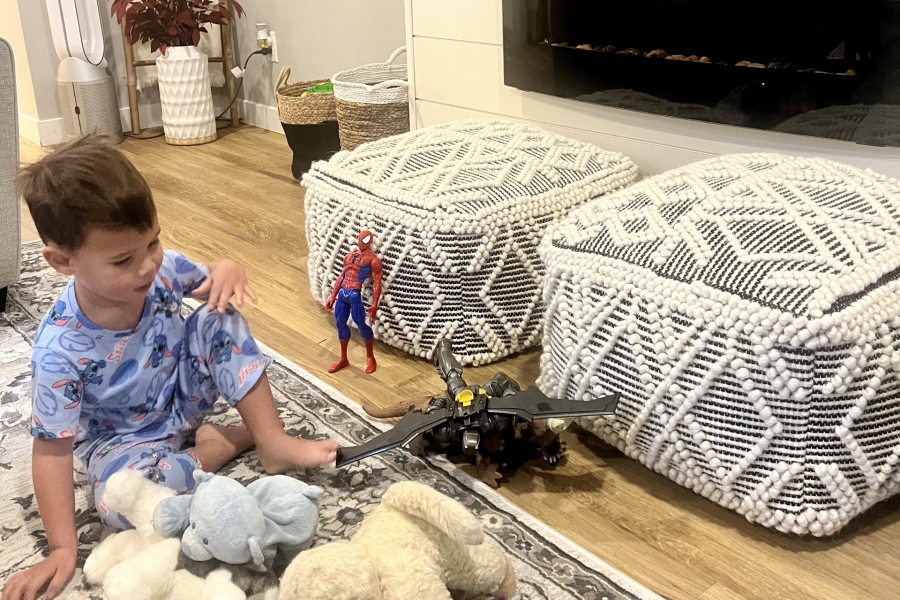 a child playing with toys