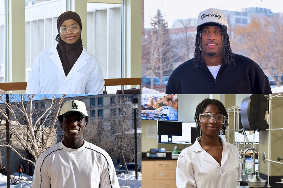 From left to right Aliyah Ogunfowora, Adam Cissoko, Ian Ogweno, Seun Fatunmbi