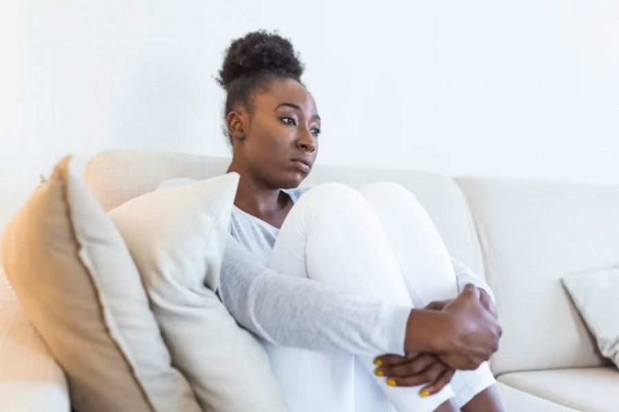 woman sitting on a chair