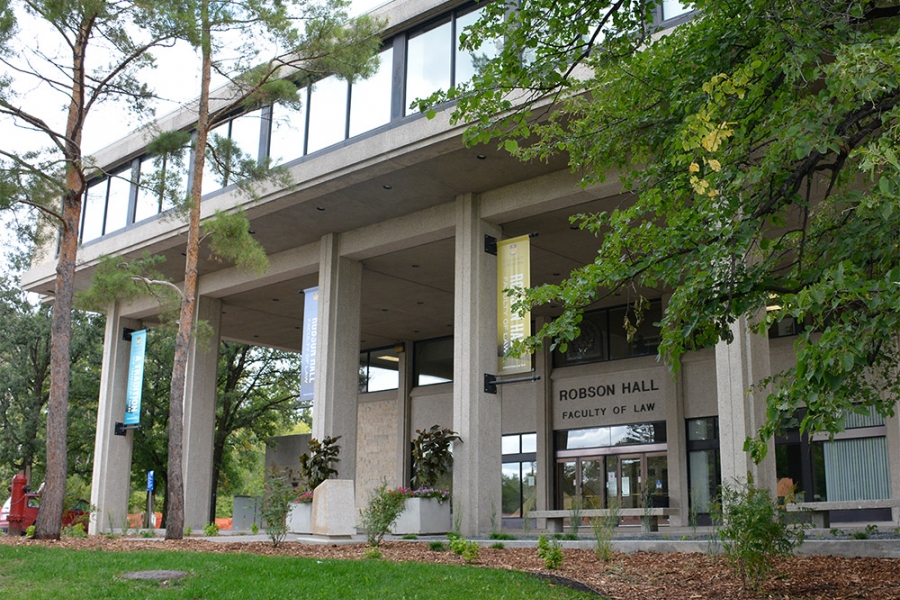 Robson Hall Faculty of Law exterior.