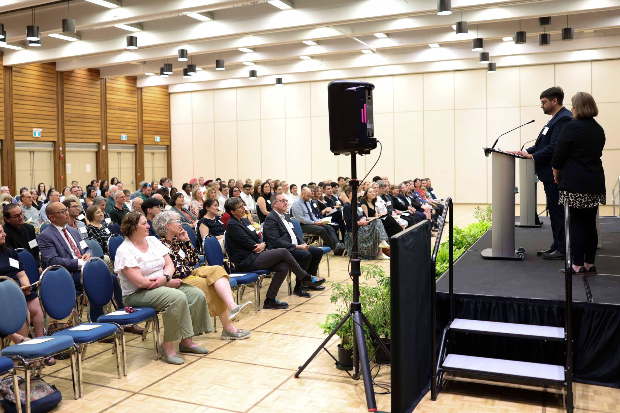 An image of the audience and layout of the ceremony.