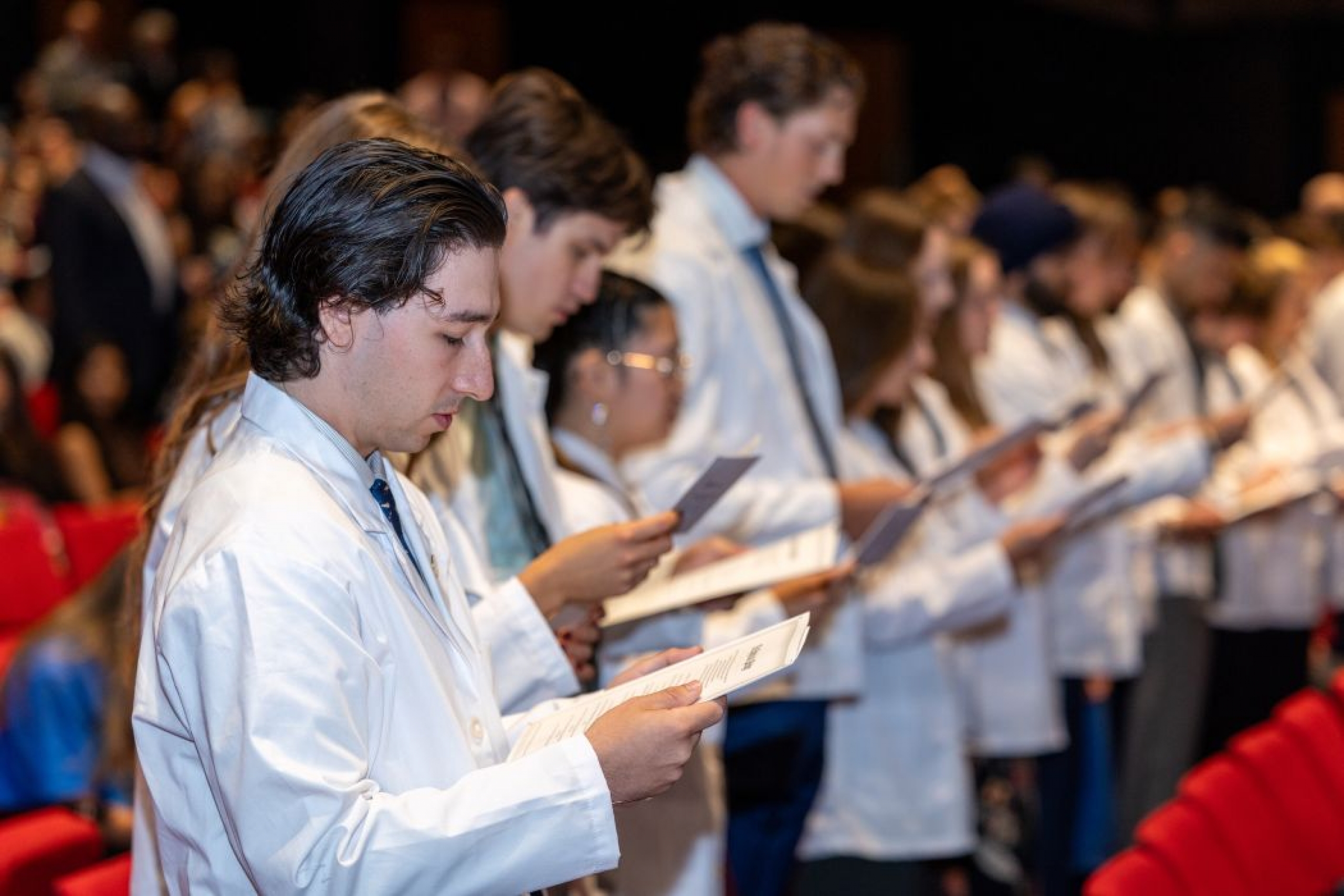 Medical students recite the Physician's Pledge. 