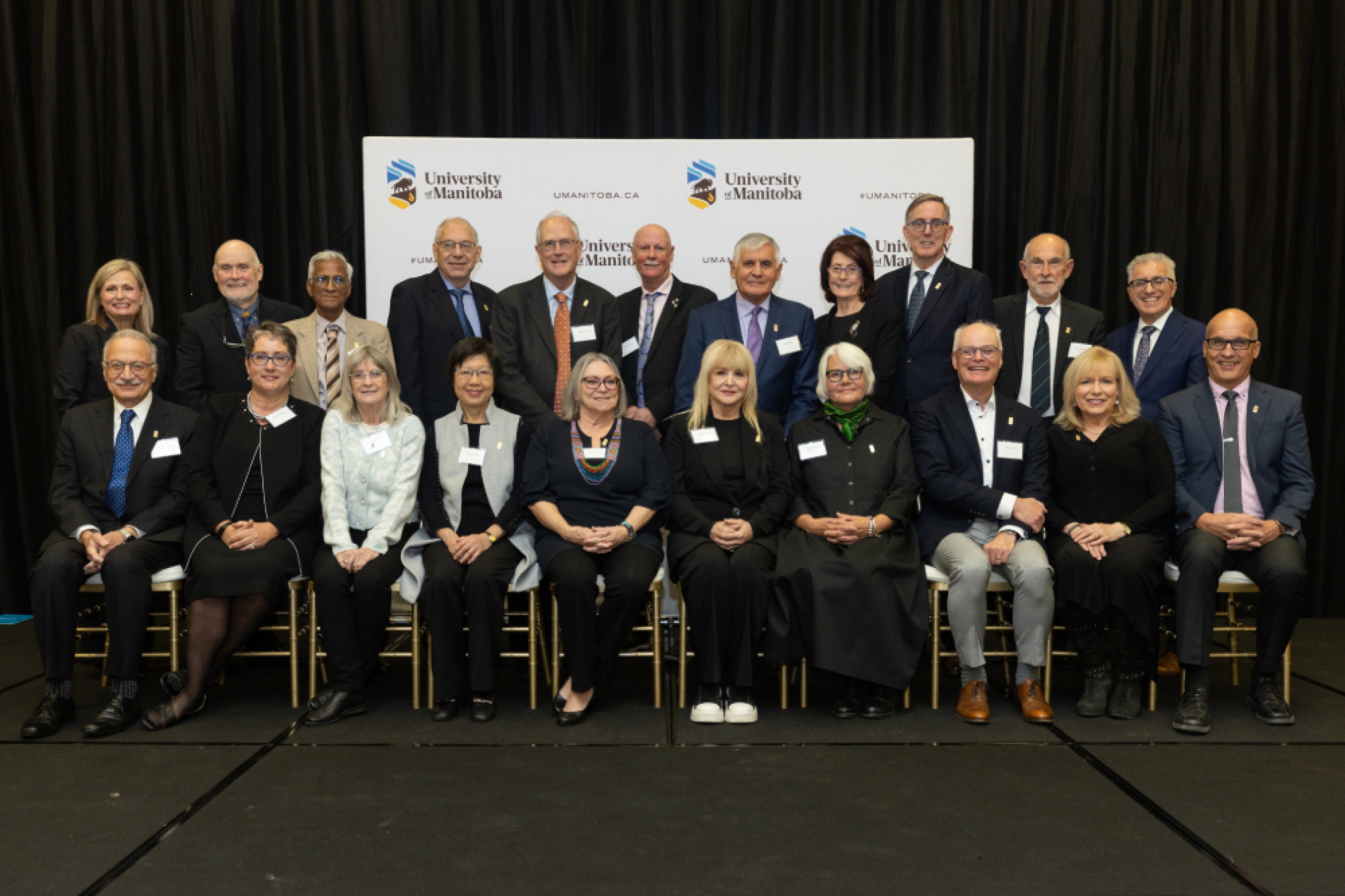 Emeritus honourees with Chancellor Anne Mahon and President Michael Benarroch