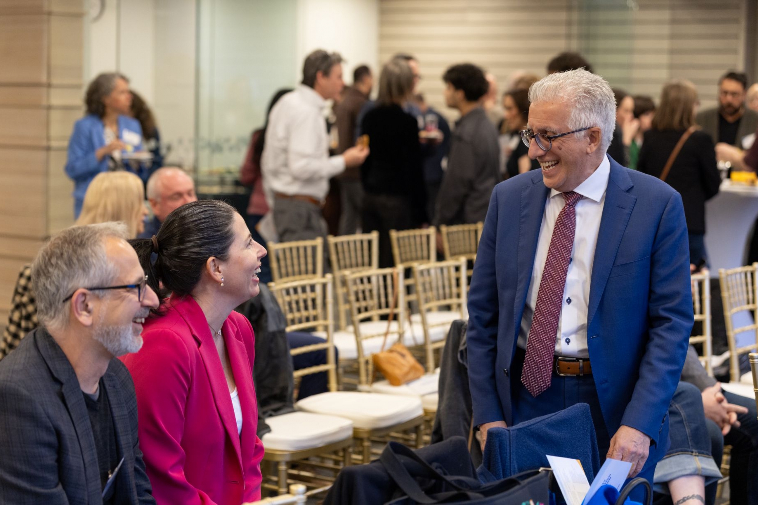 President Benarroch visits with attendees of reception.