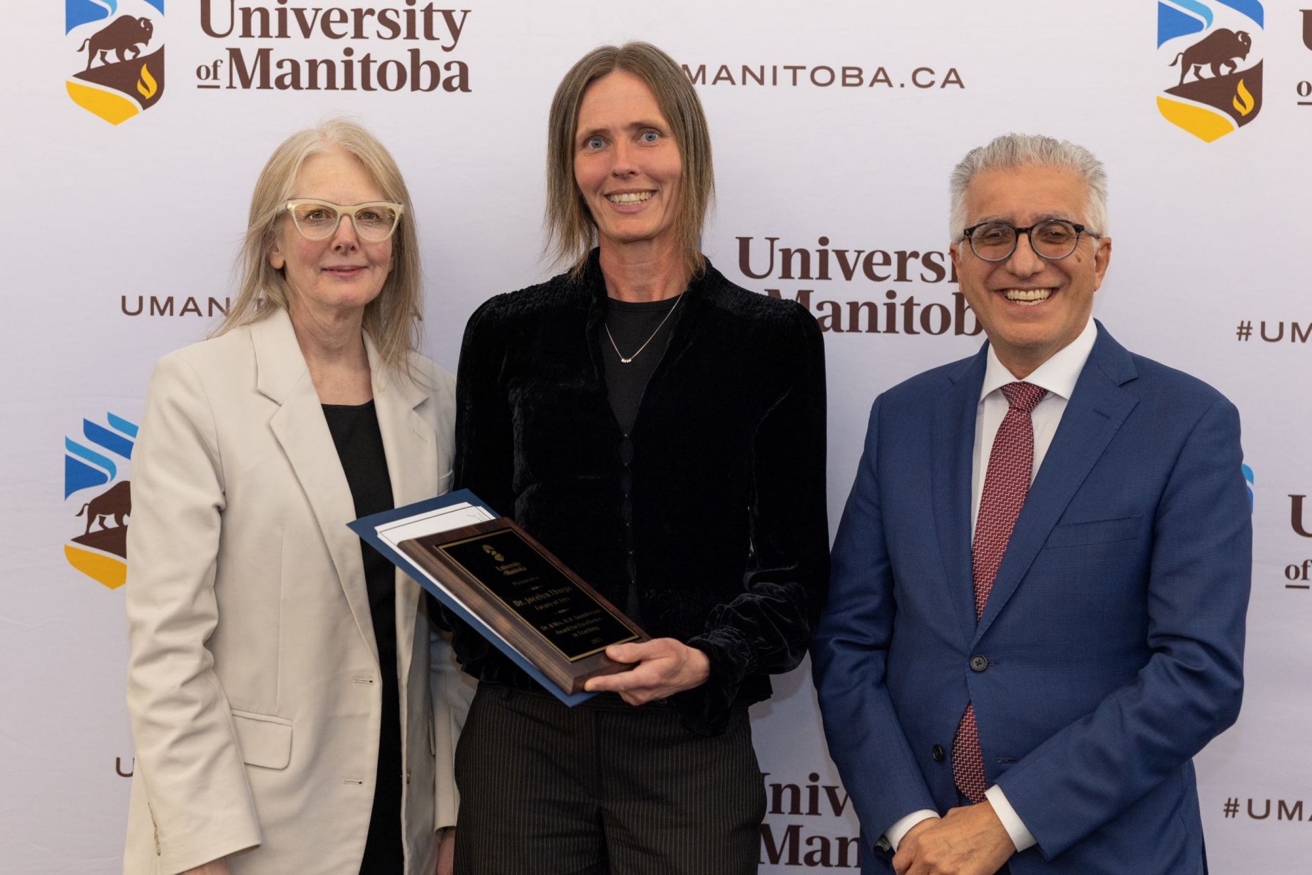 Jocelyn Thorpe with UM President and Provost