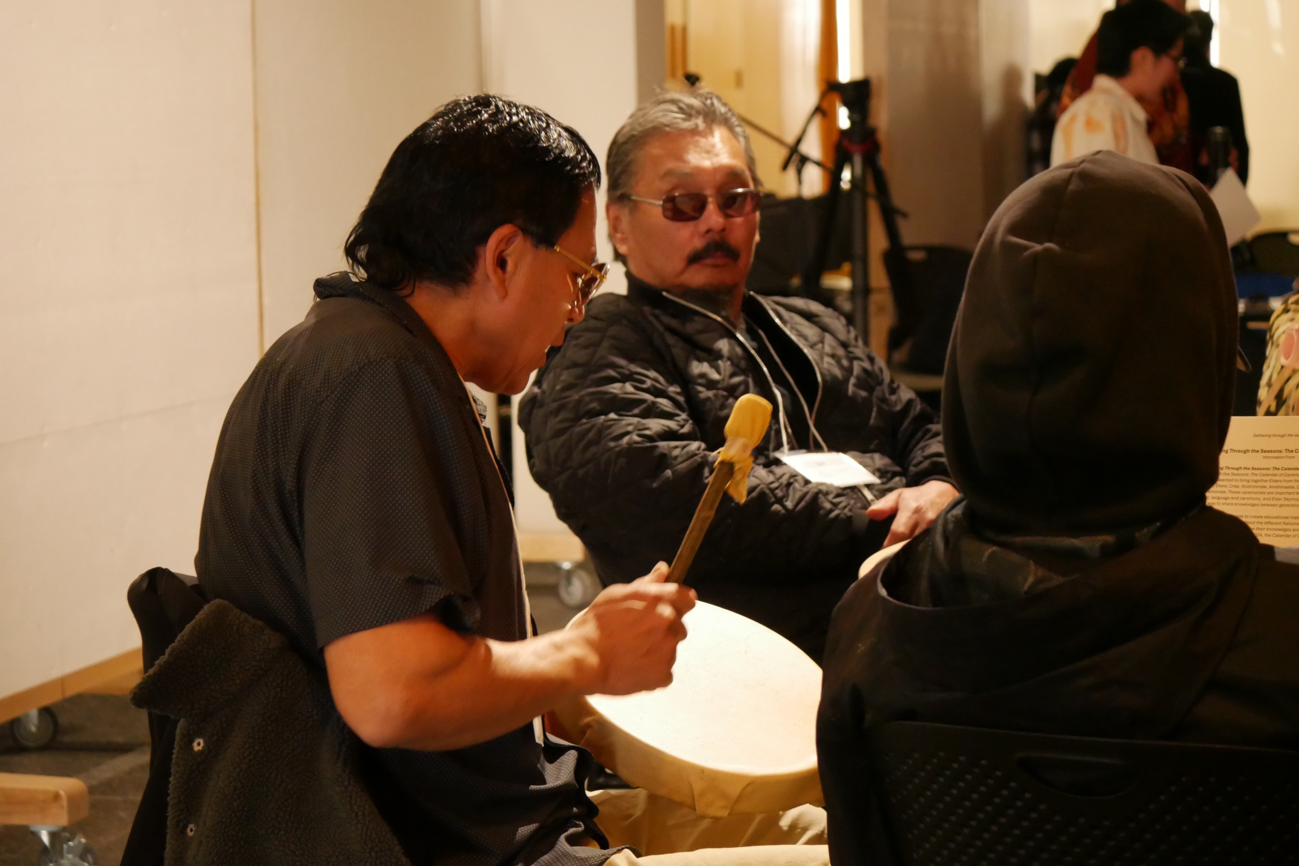 Elder drumming and singing
