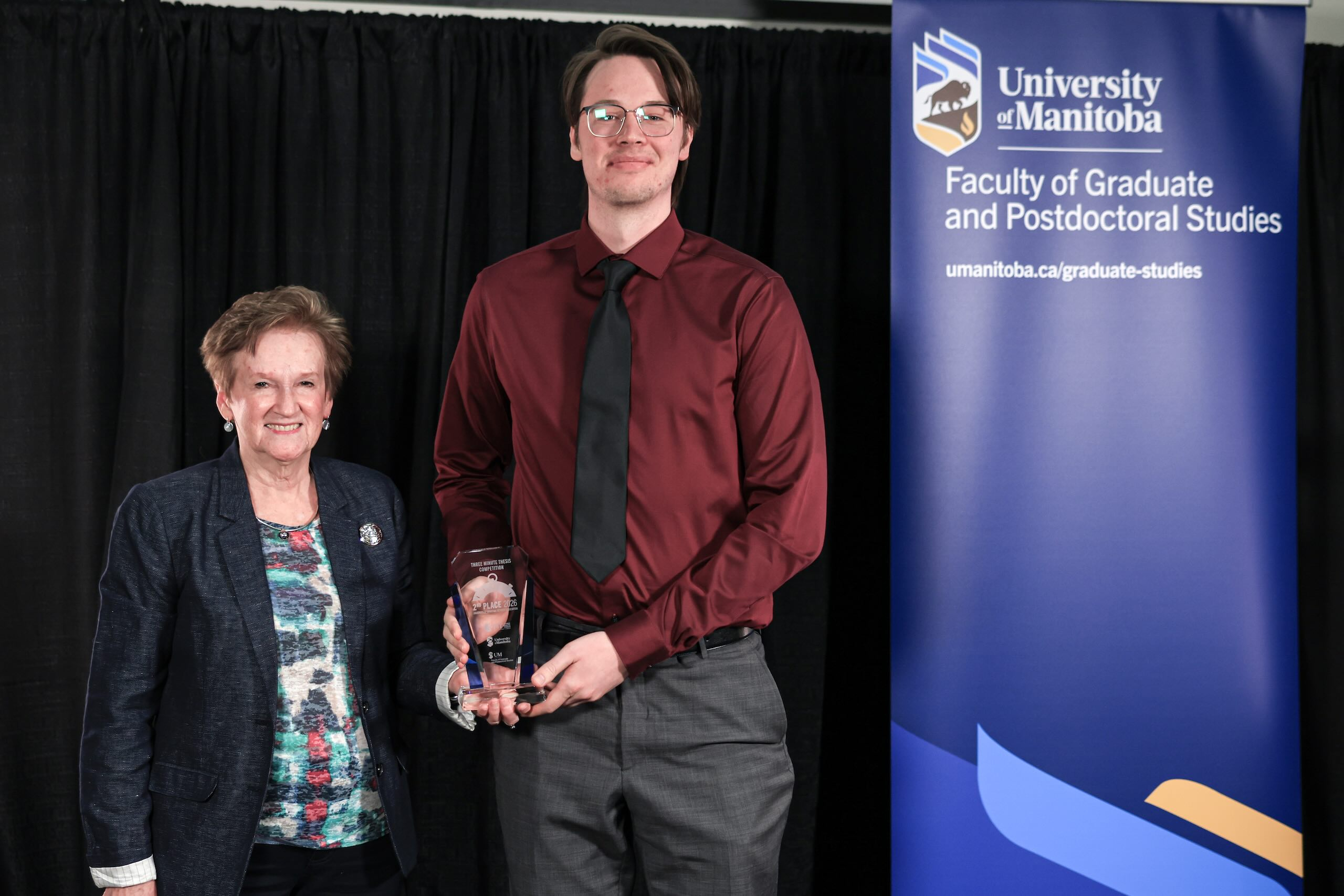 Person receiving an award.