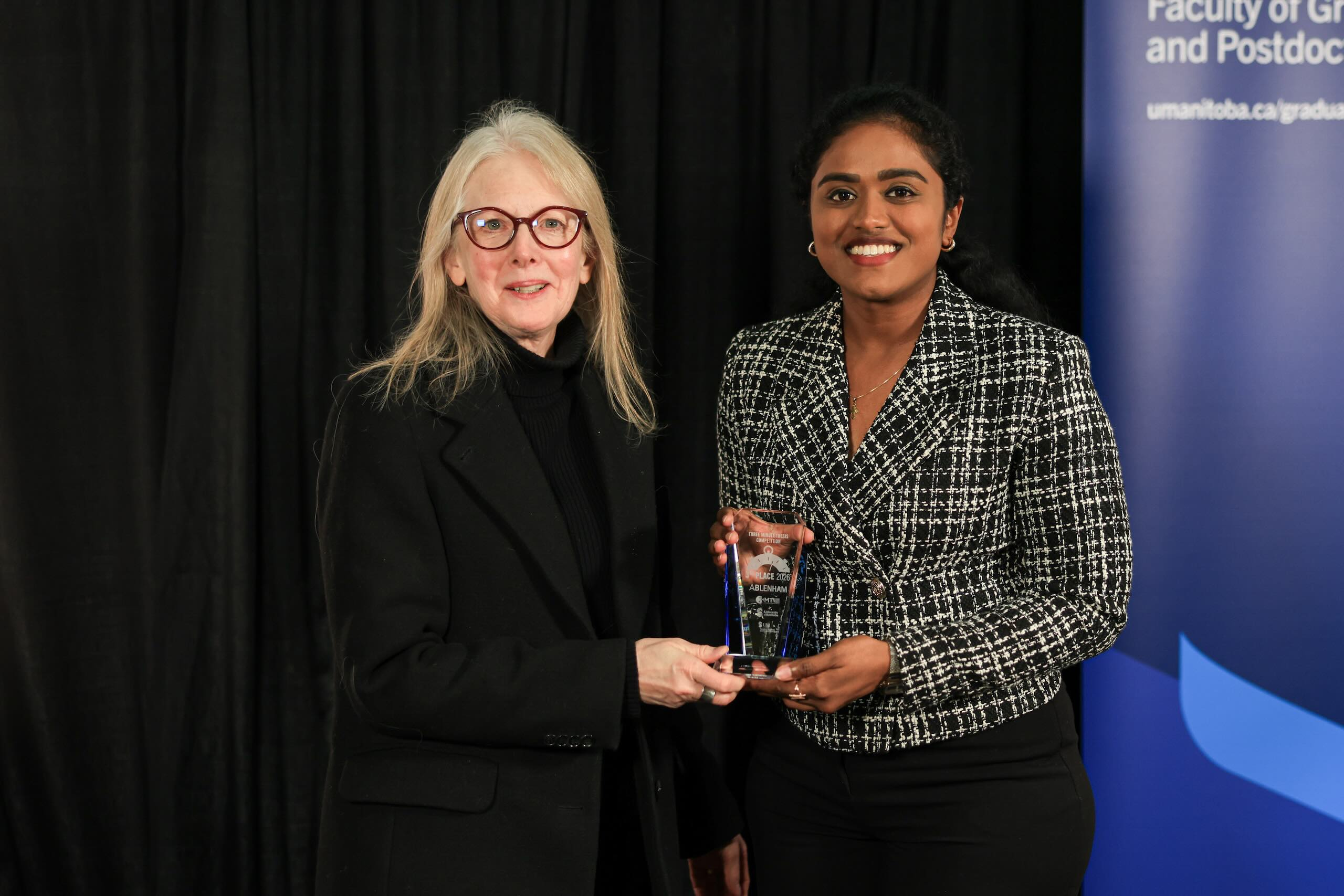 Person receiving an award.