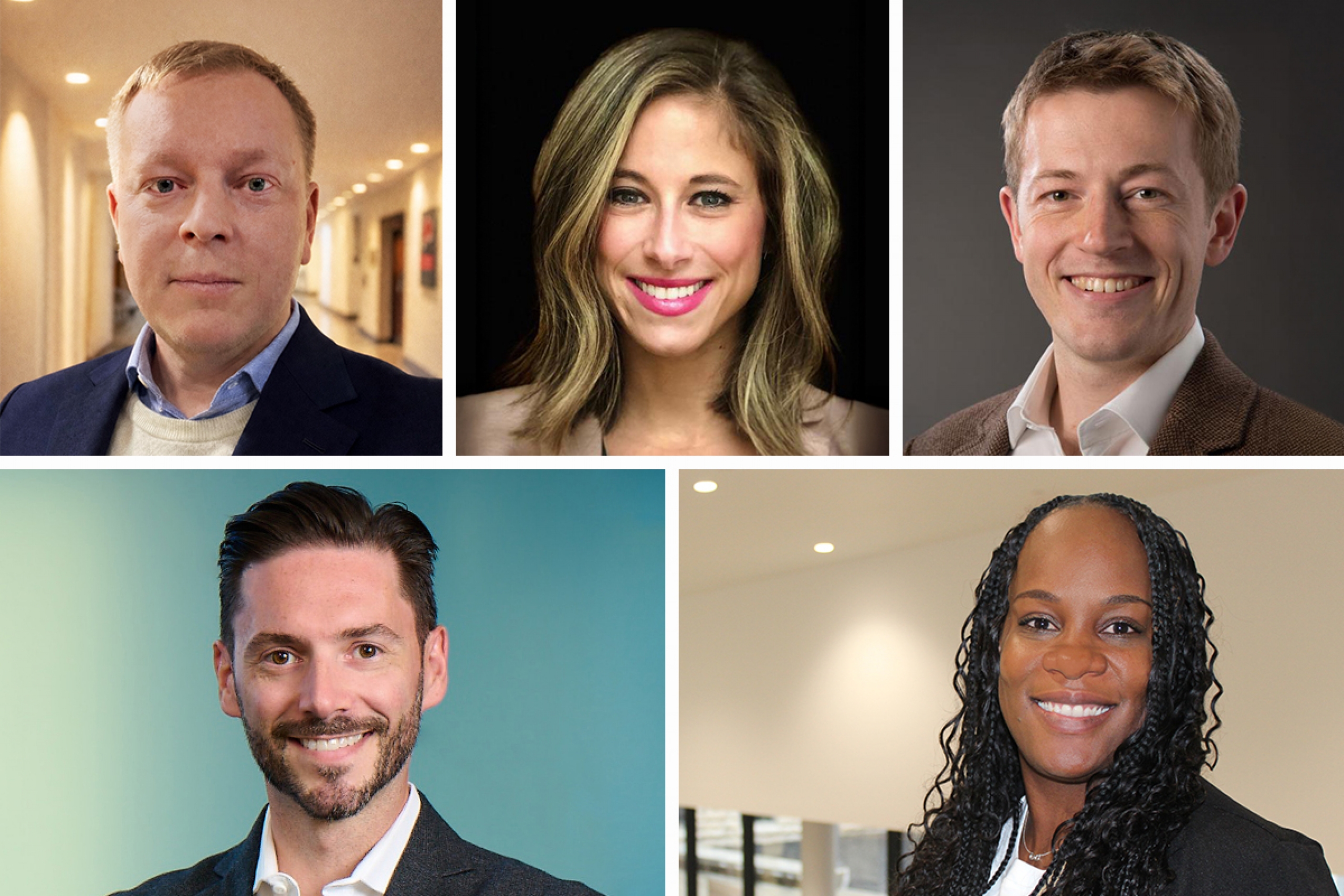 Headshots of Ivan Iurchenko, Renée El-Gabalawy, Robert Beattie, Shakerah Jones Hall and David Perrin.