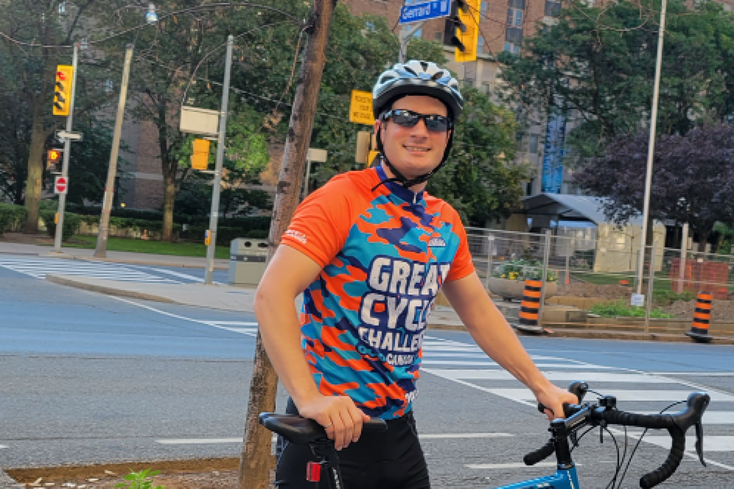 Pierre Gautreau on a bike