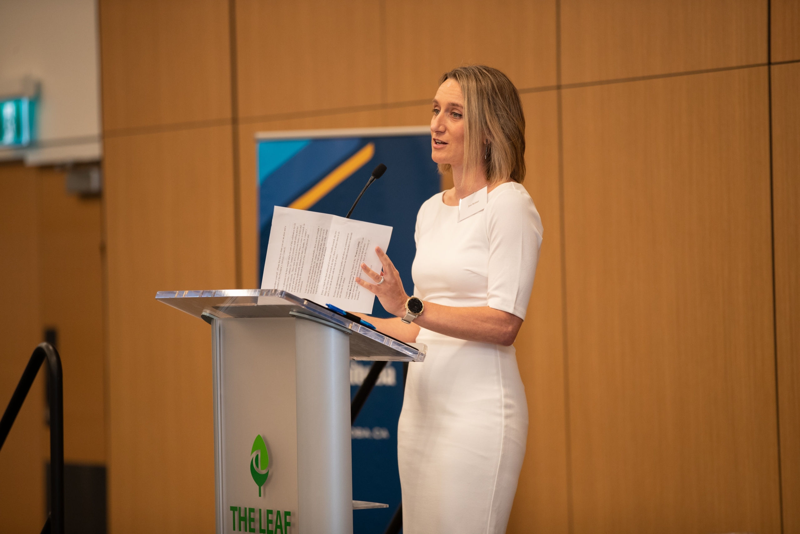 Dr. Joss Reimer speaks at a UM event