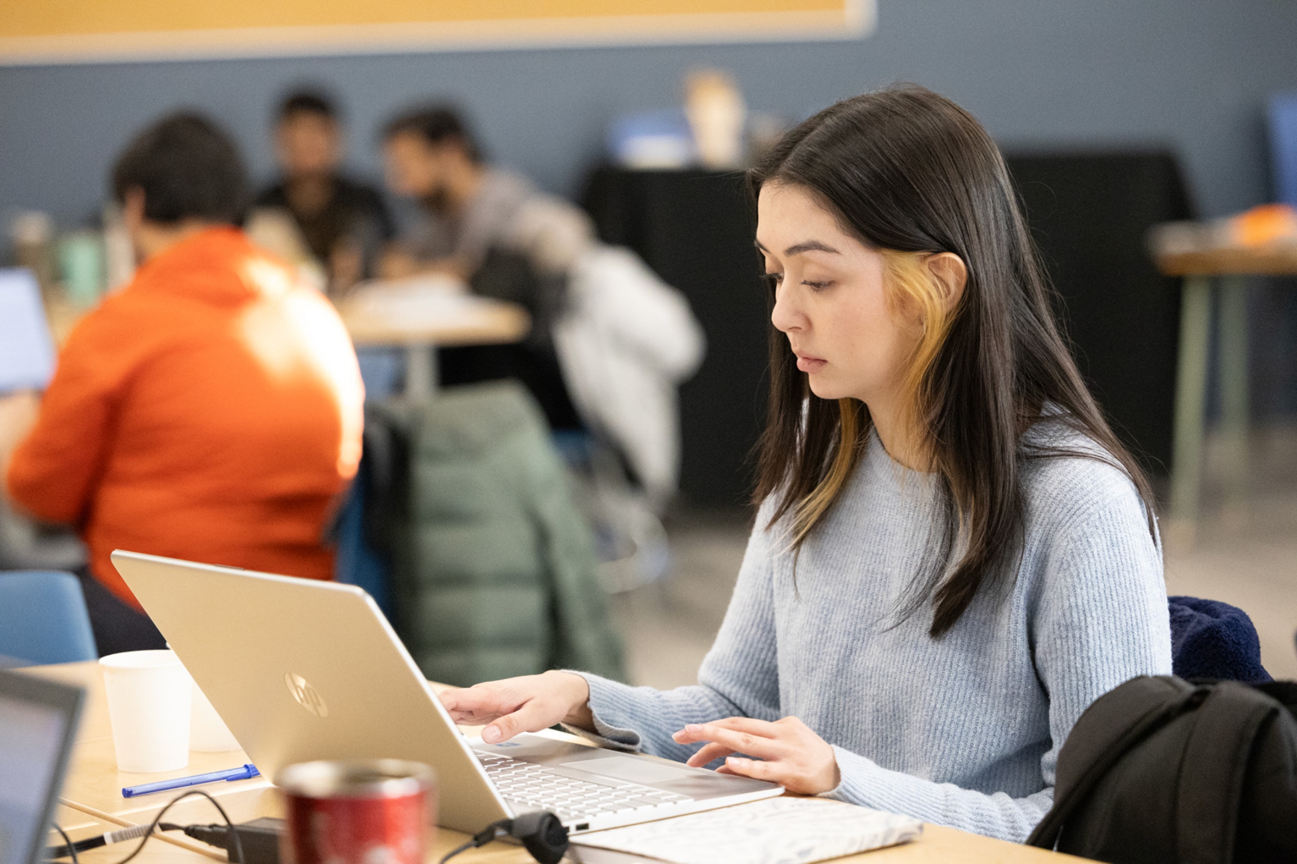 Students work on their thesis' in the graduate writing retreat