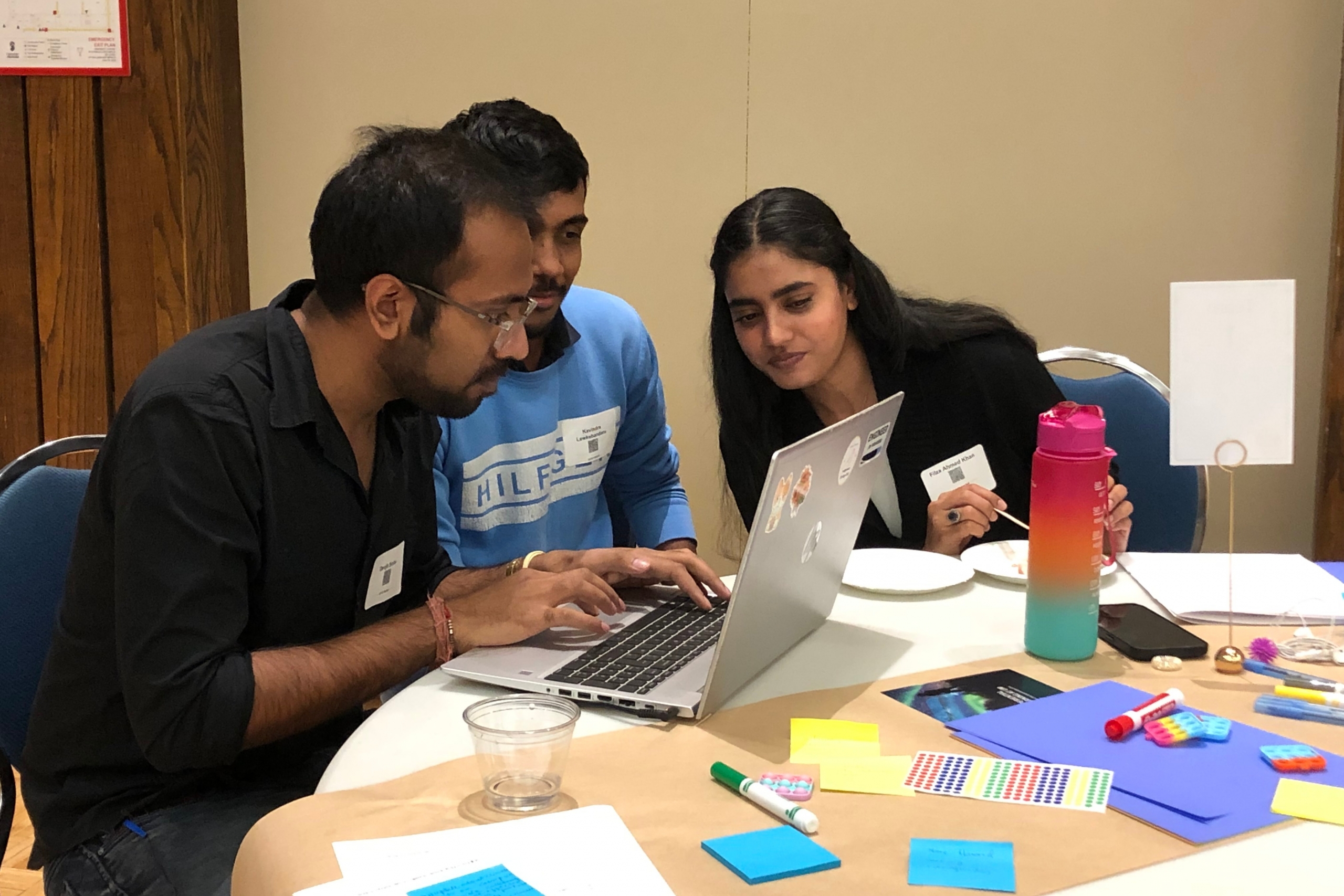 People working together around a table