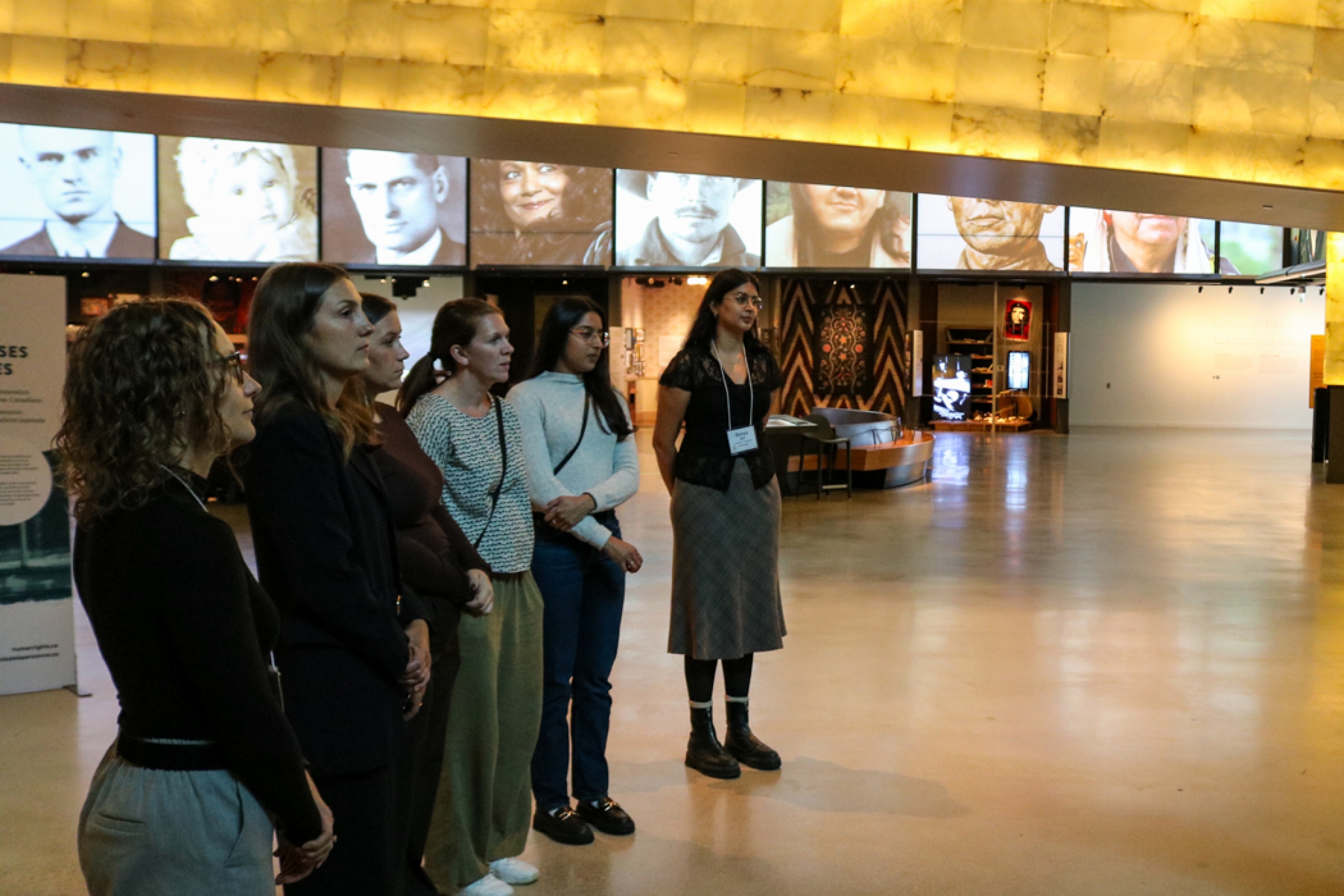 Group of people at a museum