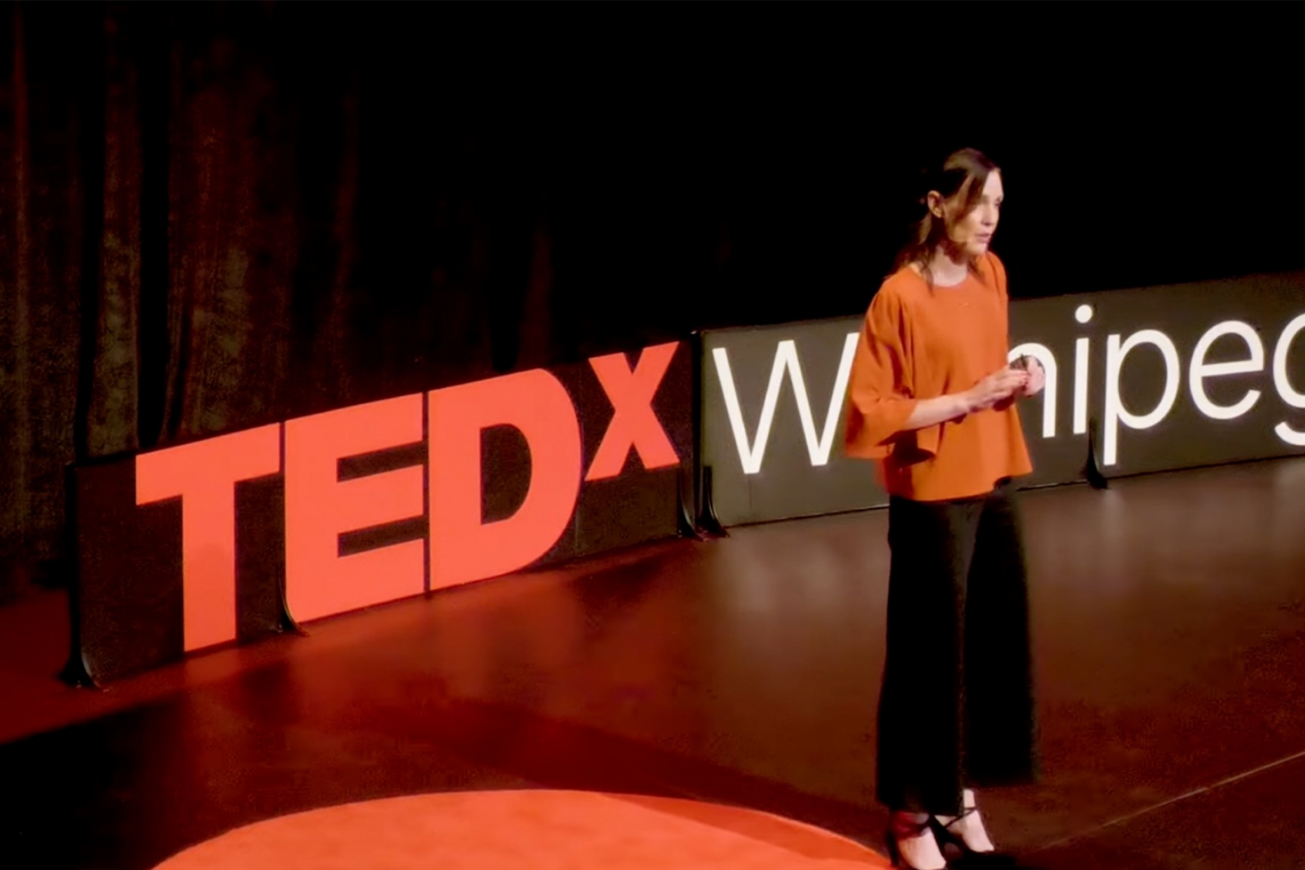Cheryl Glazebrook on stage for TedX