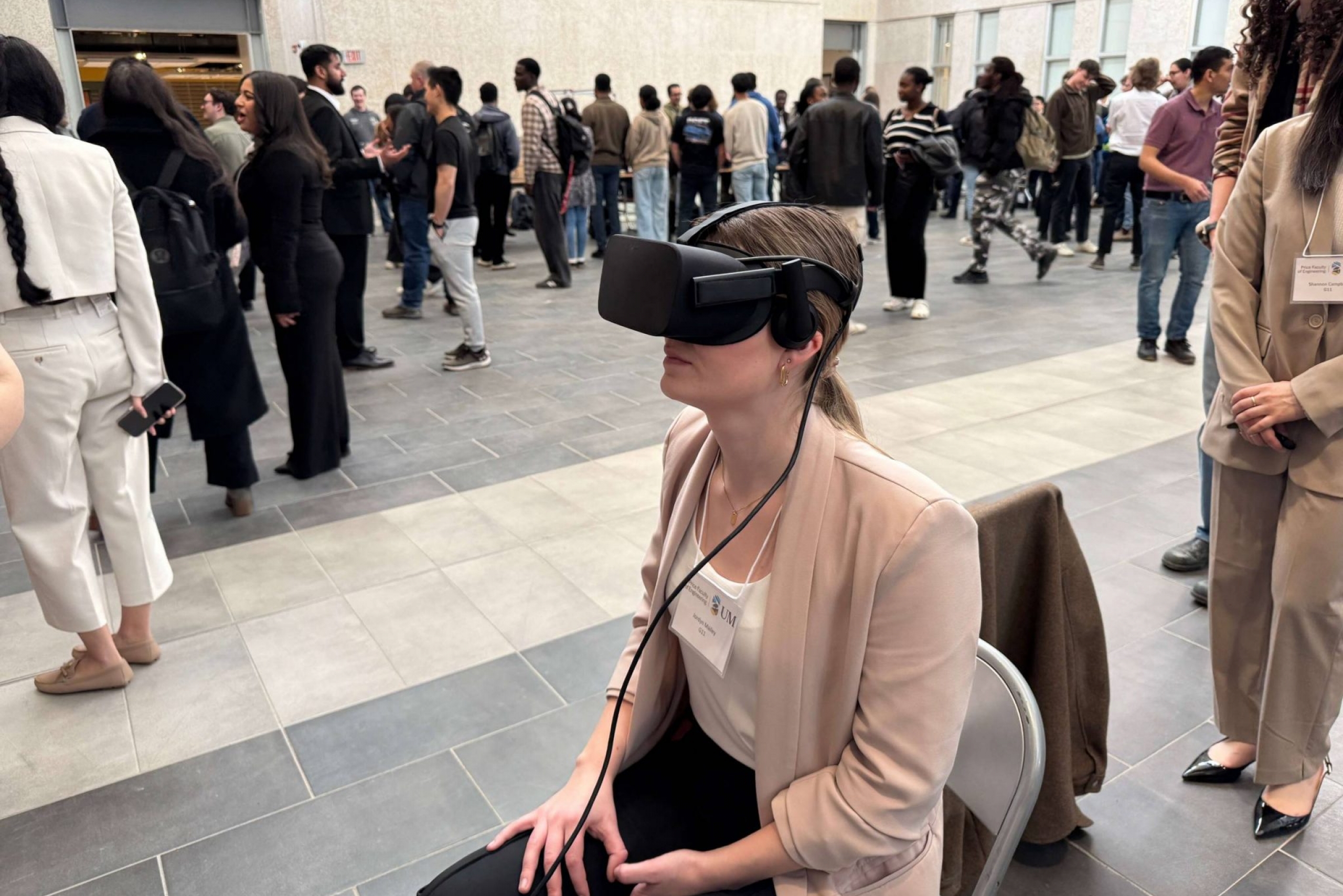 A person wearing a VR headset 
