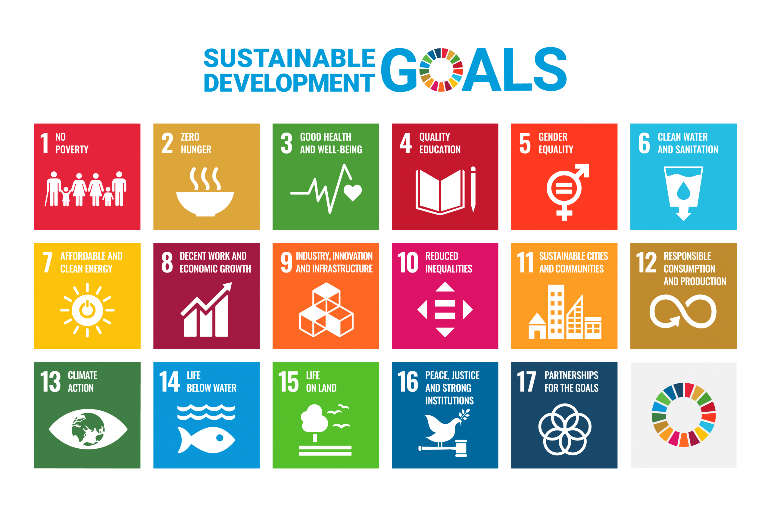 17 squares of the UN sustainability goals