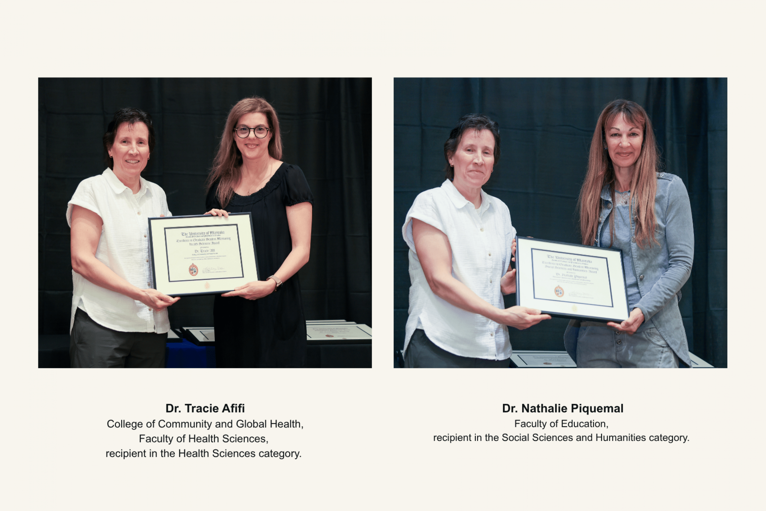 Dr. Sandra Webber, Dr. Nathalie Piquemal and Dr. Tracie Afifi