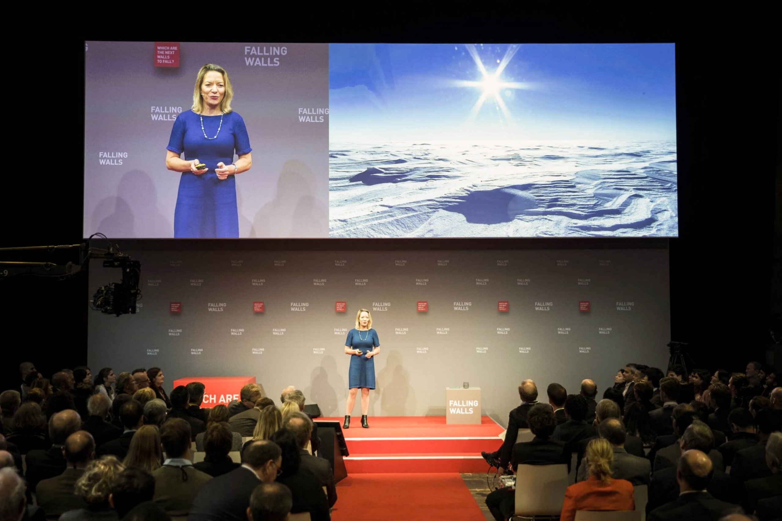 a competitor on a stage