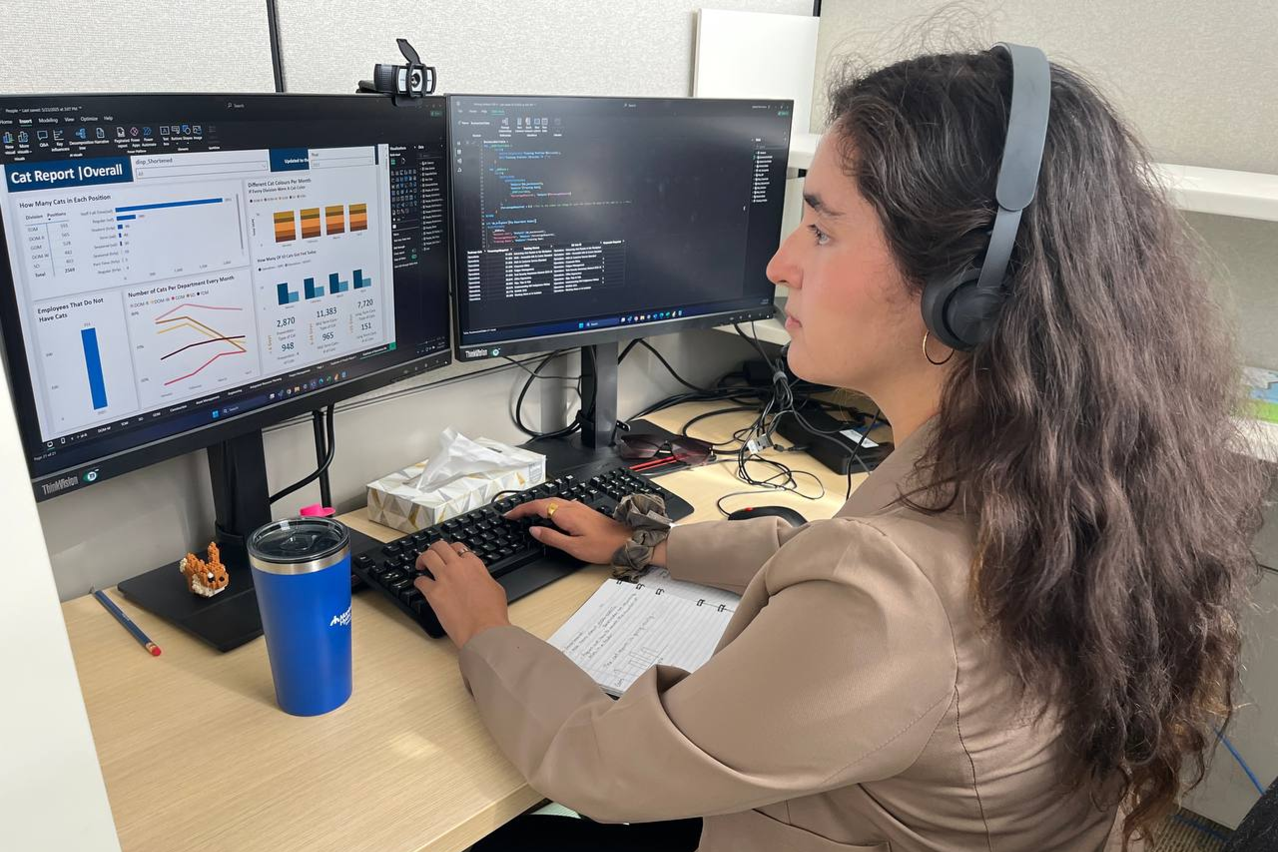 A person working at a computer