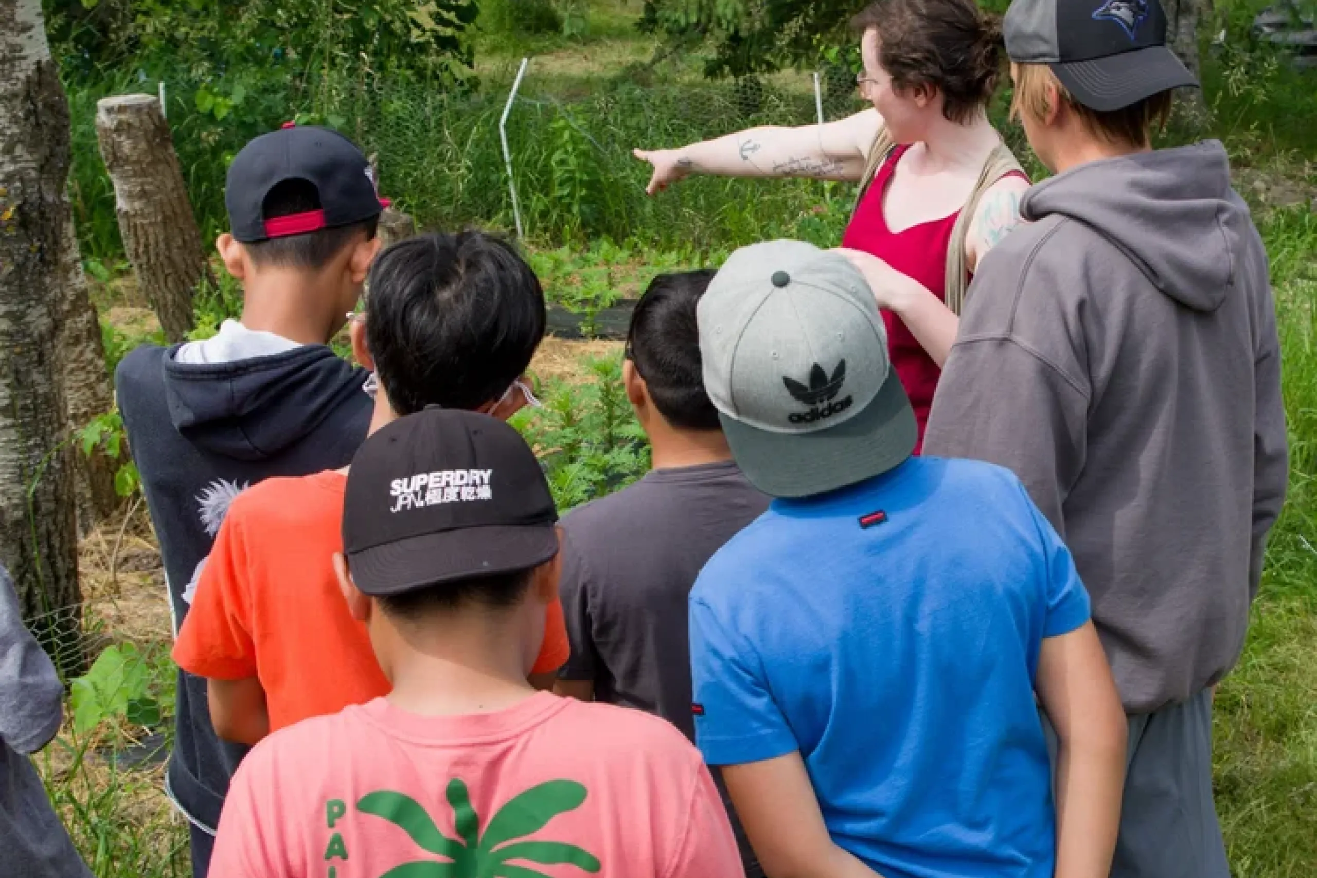 teaching showing kids garden