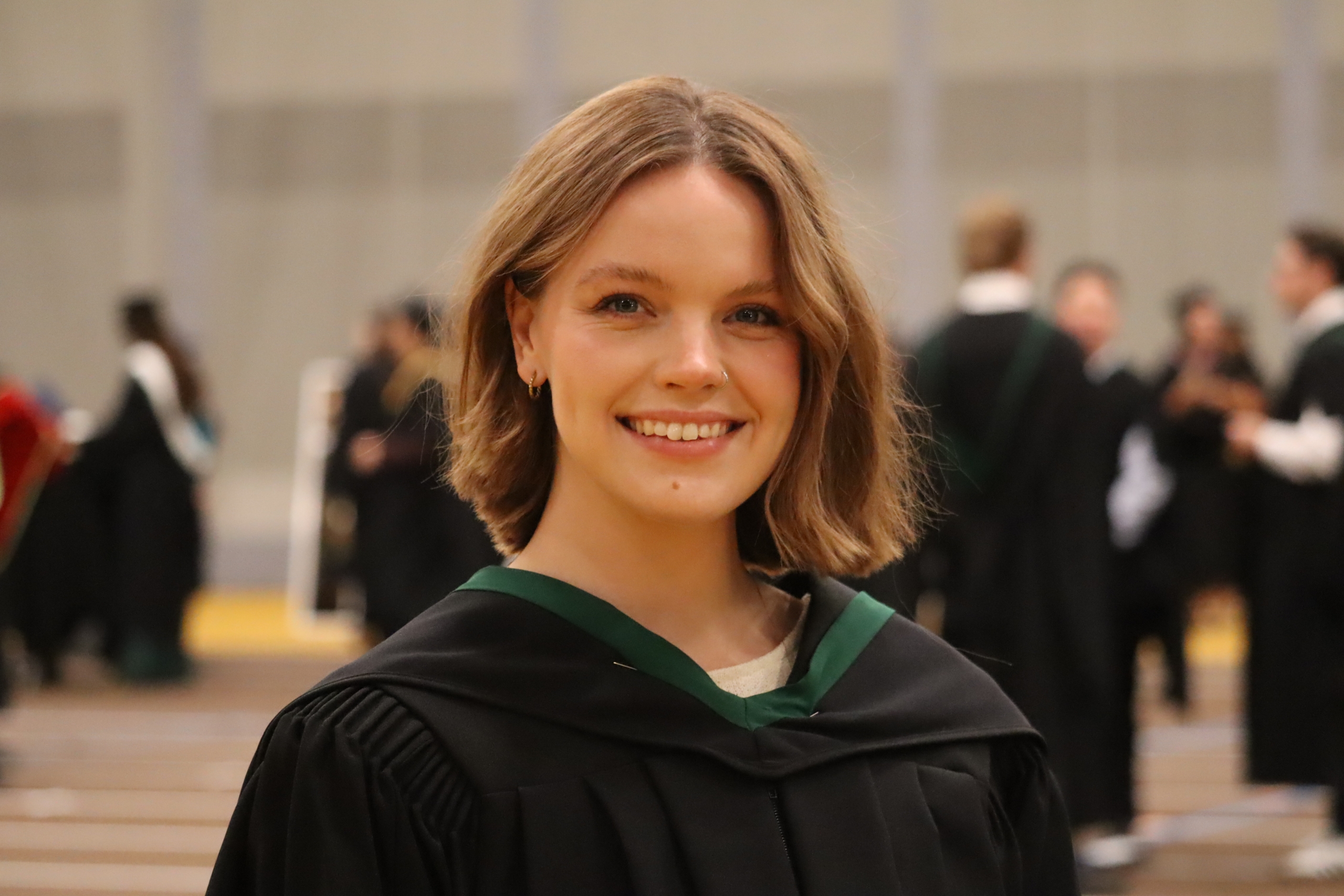Cierra McNeill in her convocation gown.