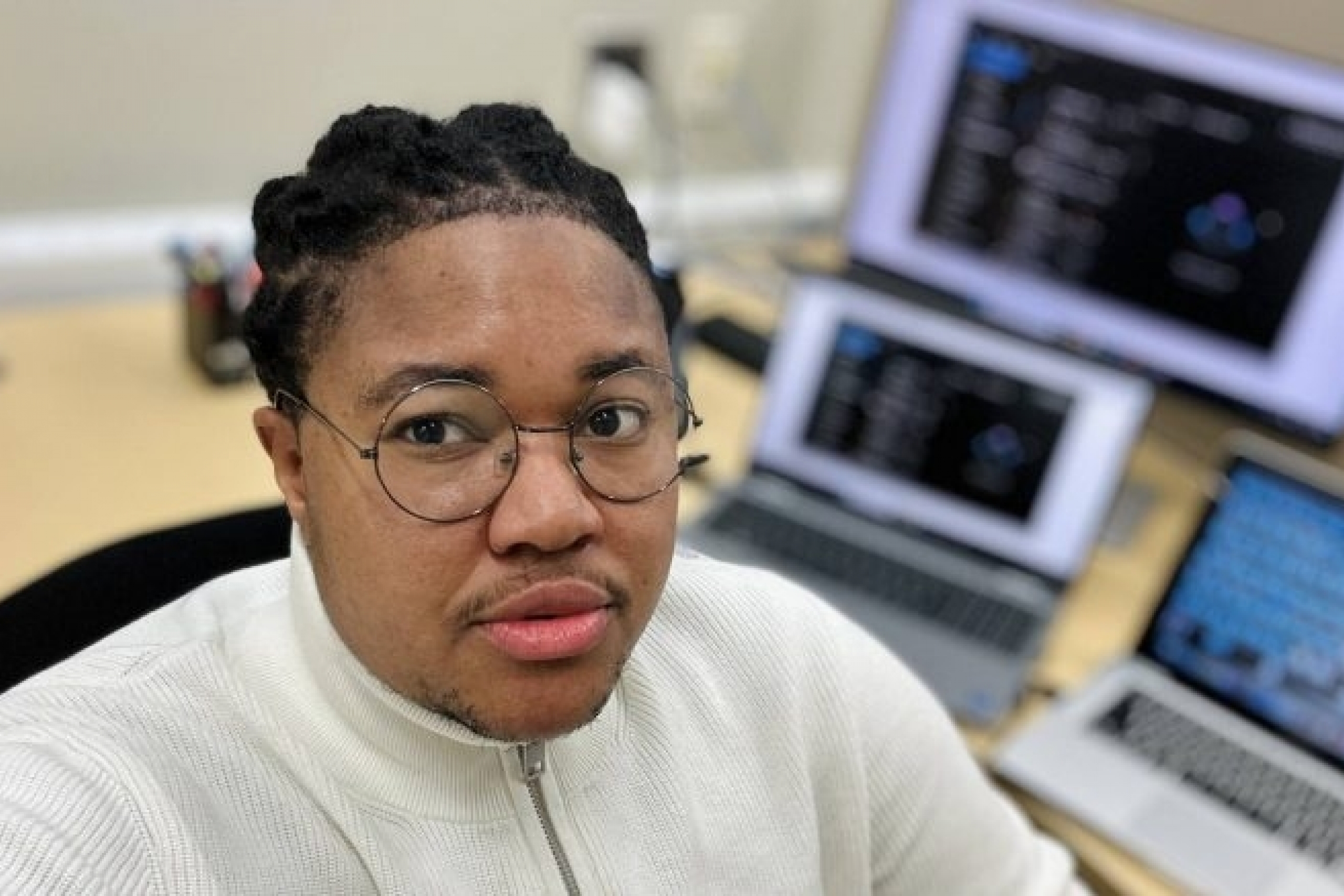 Student at a computer