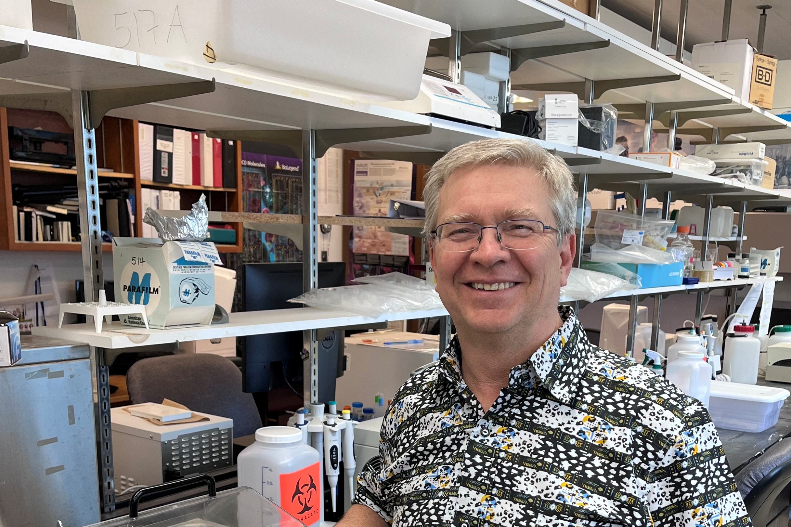 Dr. Kieth Fowke posing in the lab