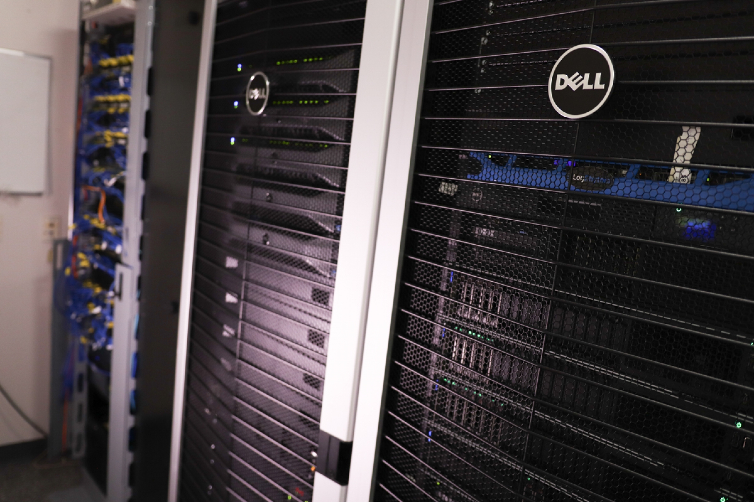 Servers in a server room.