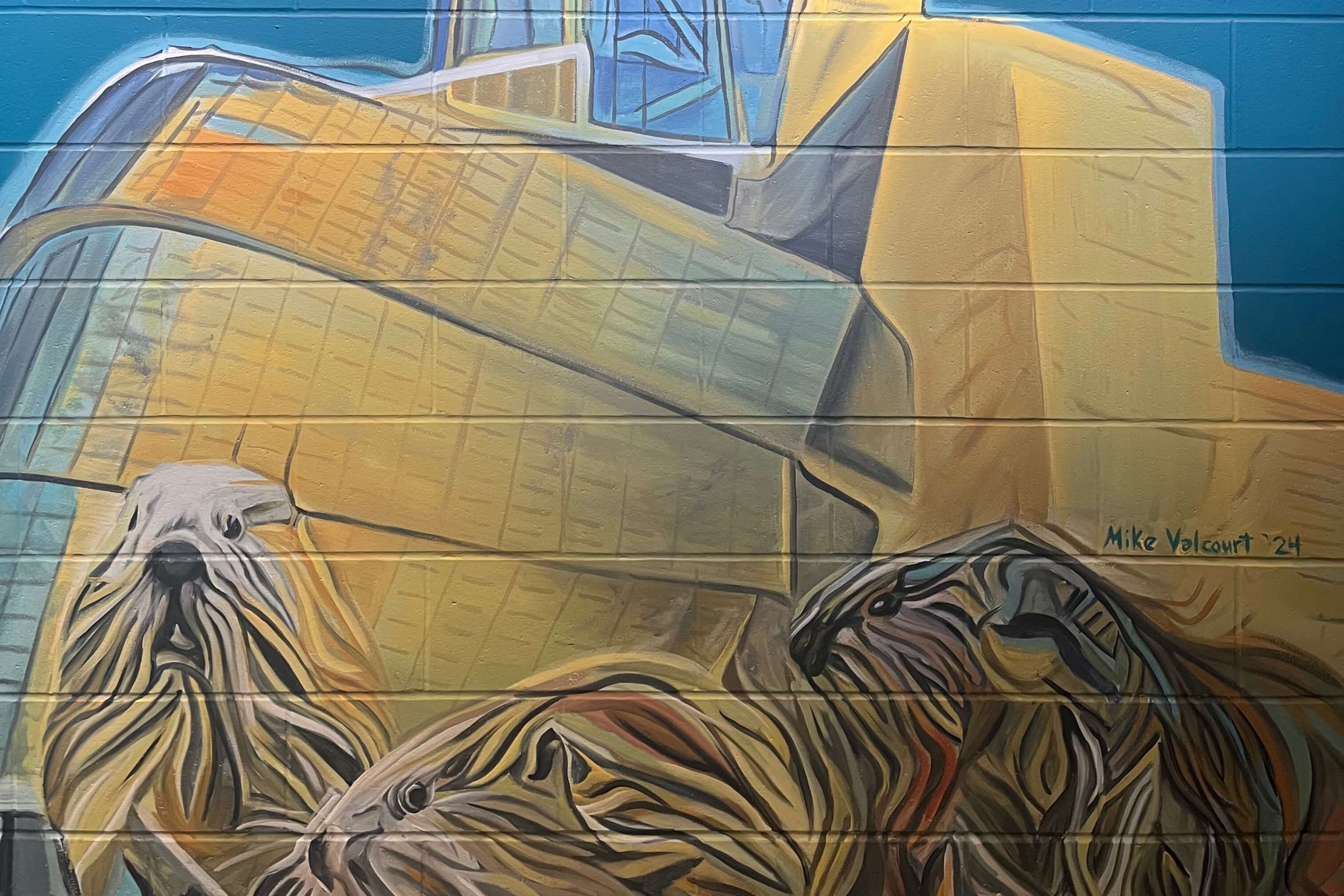 beavers by the Canadian Museum for Human Rights depicted on a mural